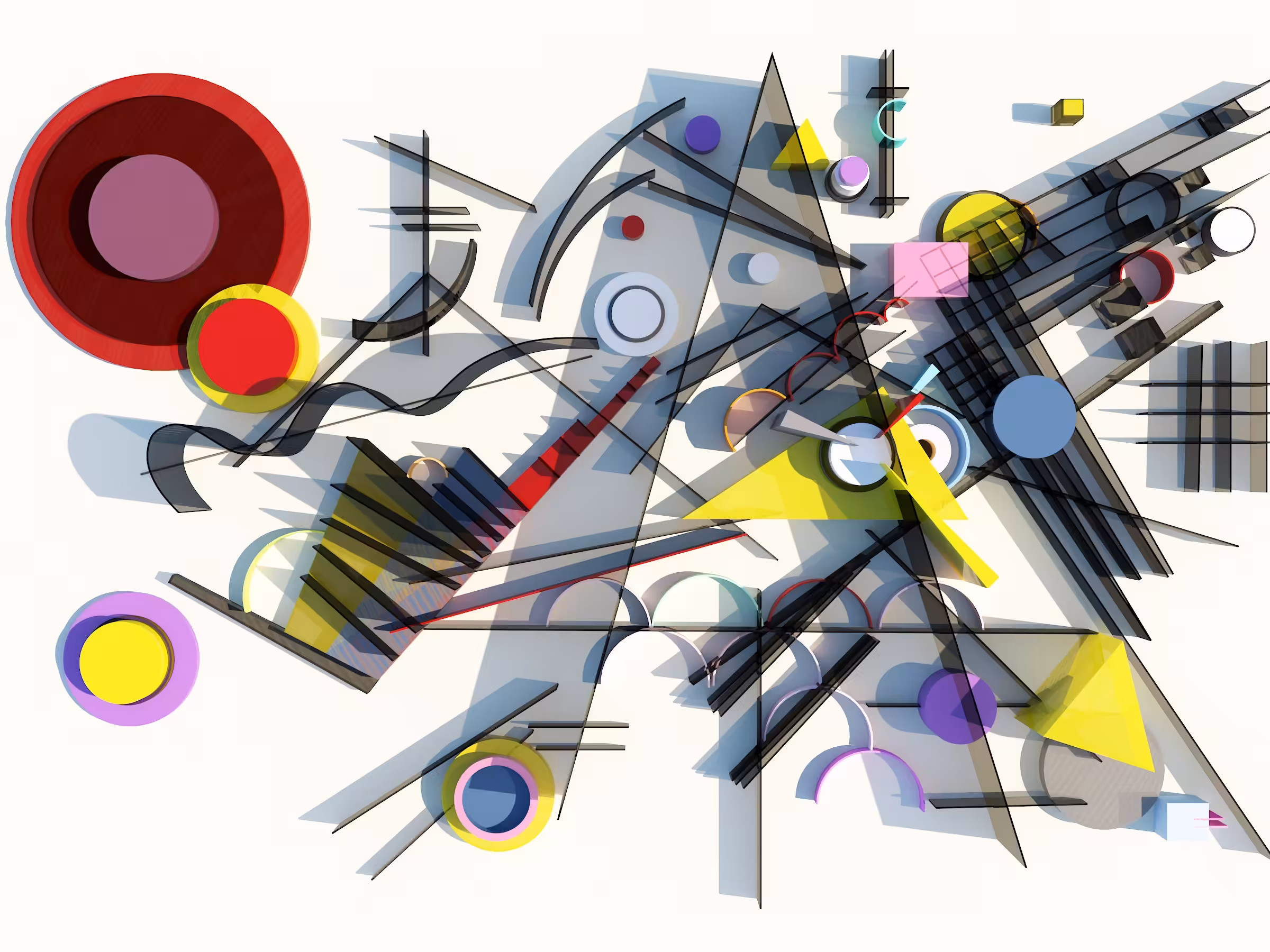 Wassiliy Kandinsky Composition vııı 3d modelling #1