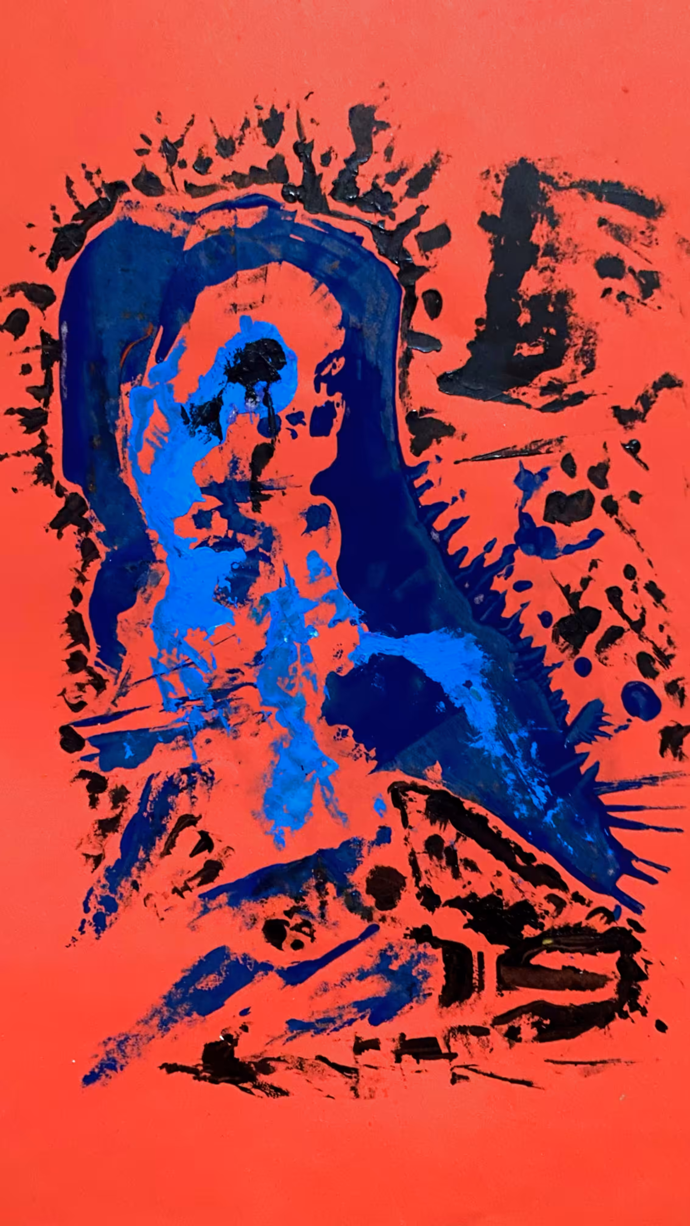 Black Colored Thoughts Invading A Blue Thinker