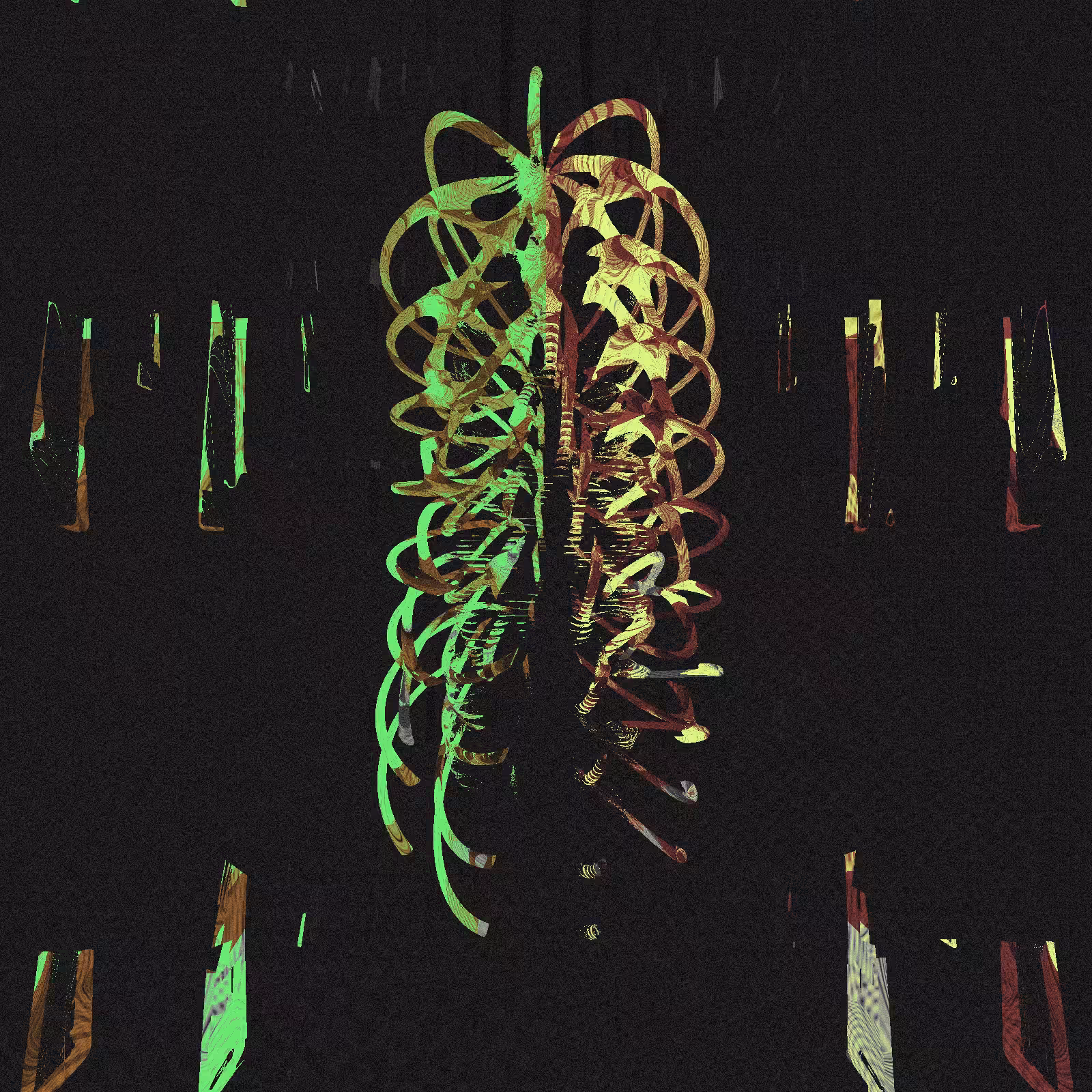 Several pairs of narrow, curved strips #110