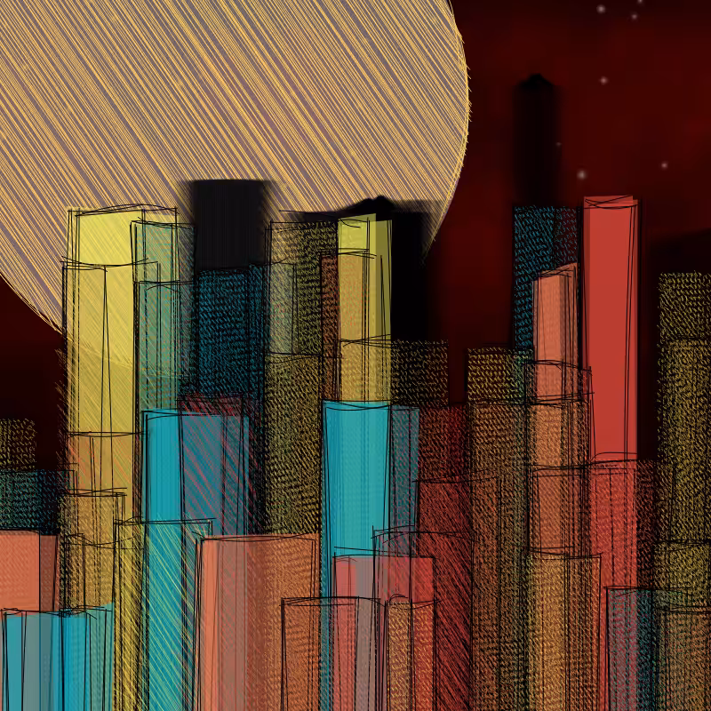 hastily-drawn cityscape sketch #85