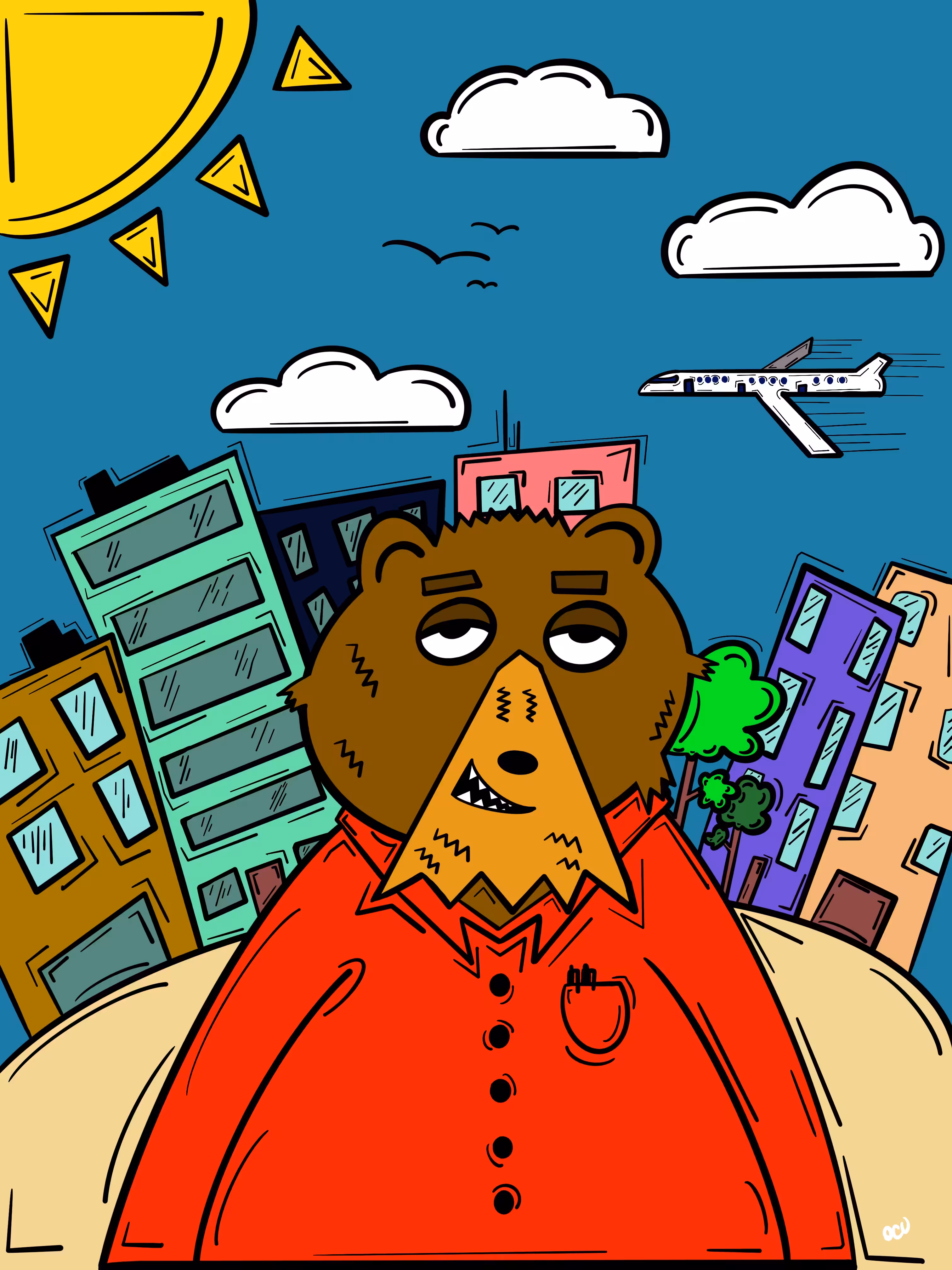 Artist Bear Cartoon Edition