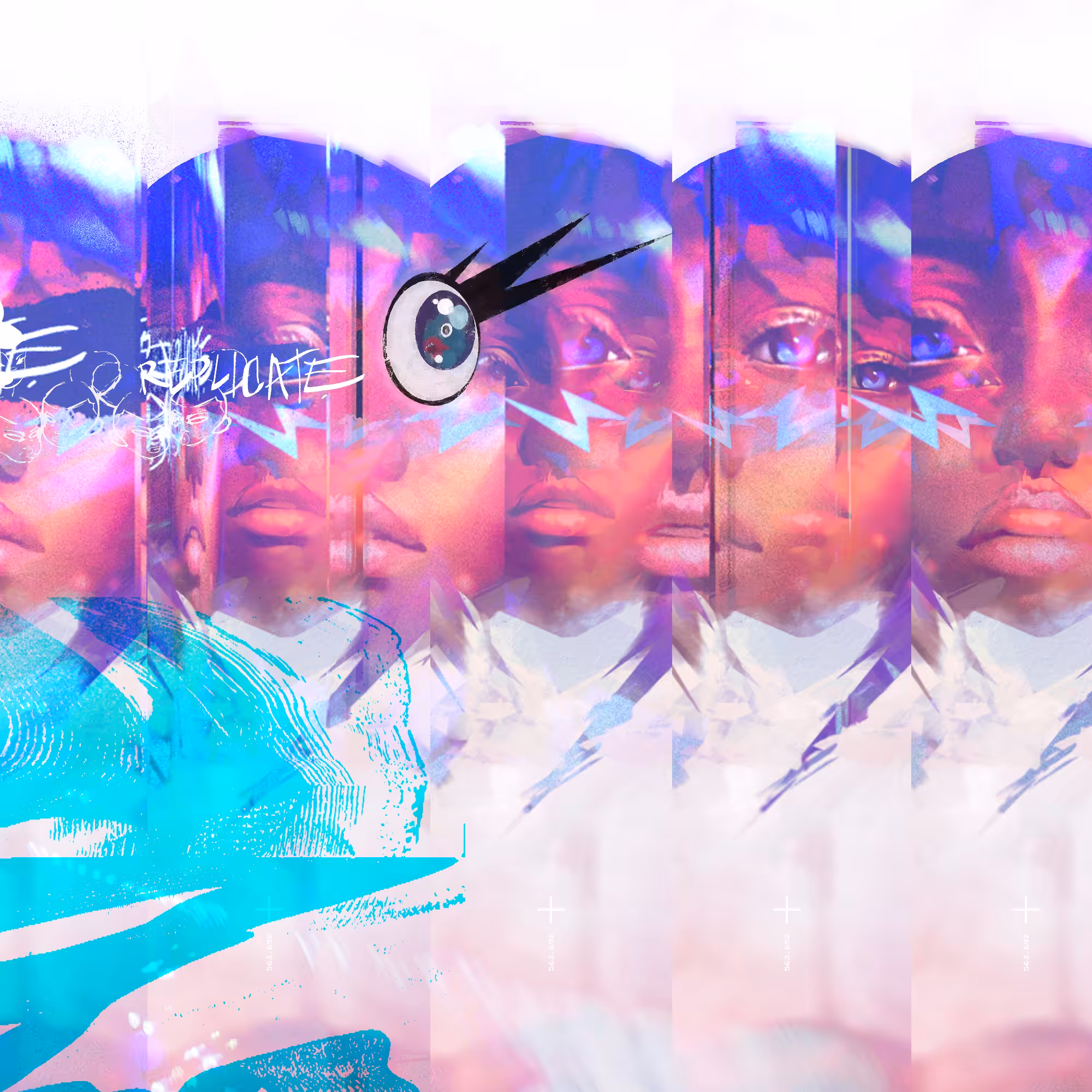 Reflections of A Distorted Woman In Mech Armor 