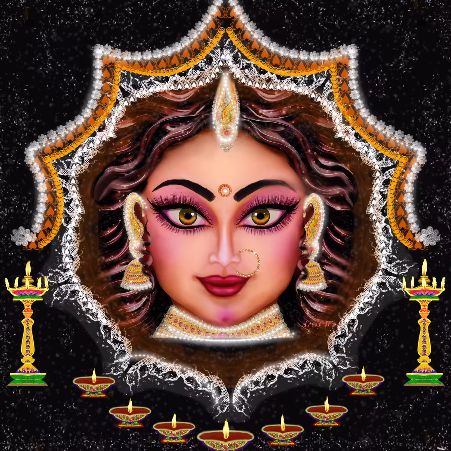 "Divine Agni 🔥: Durga's Radiance"