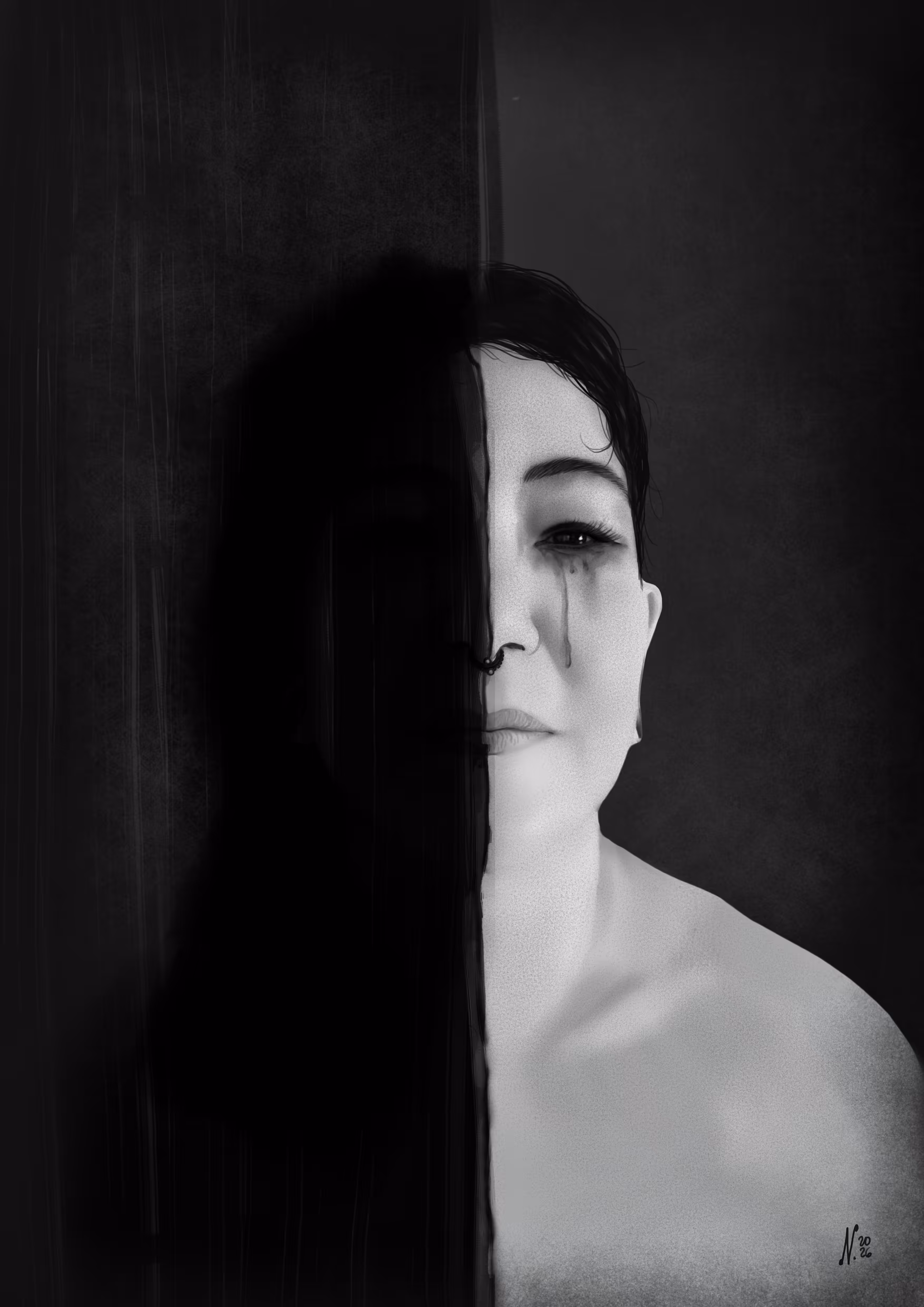 RED THREADS: Self-portrait in Black
