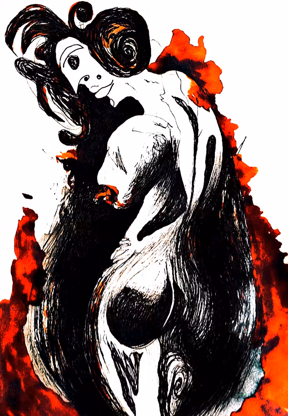 Woman on fire