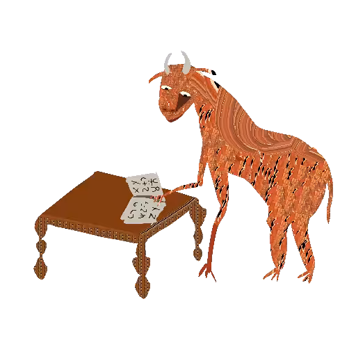 Goat reading spells 