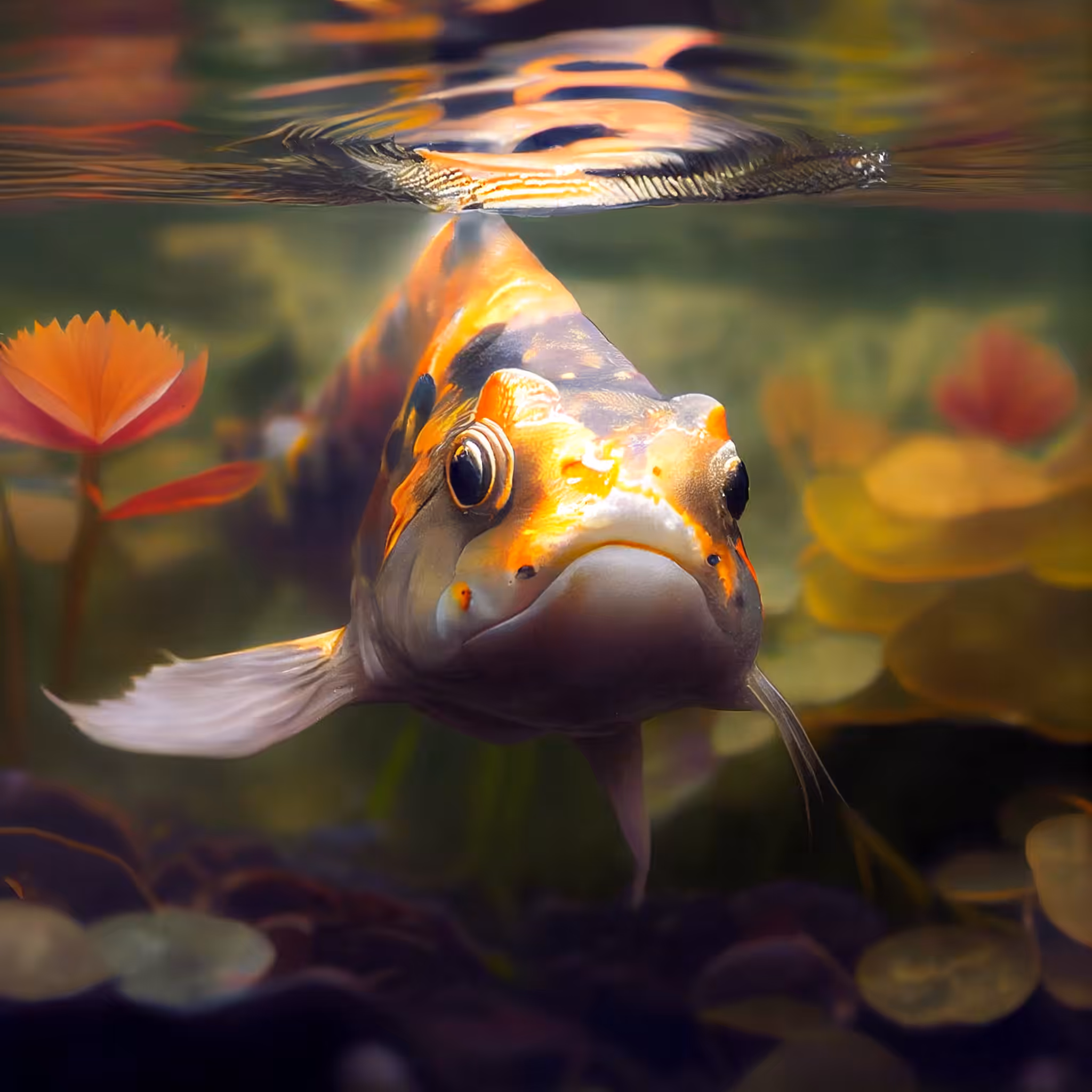 A.I. Creations: Happy Koi fish chillin'