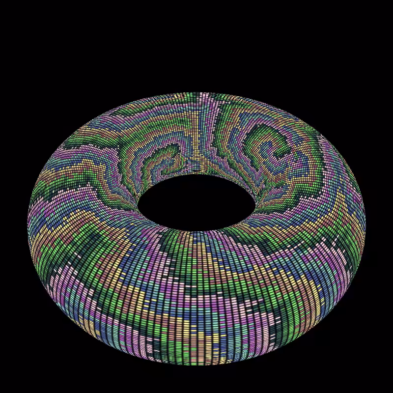 Reaction Diffusion on a Torus #33