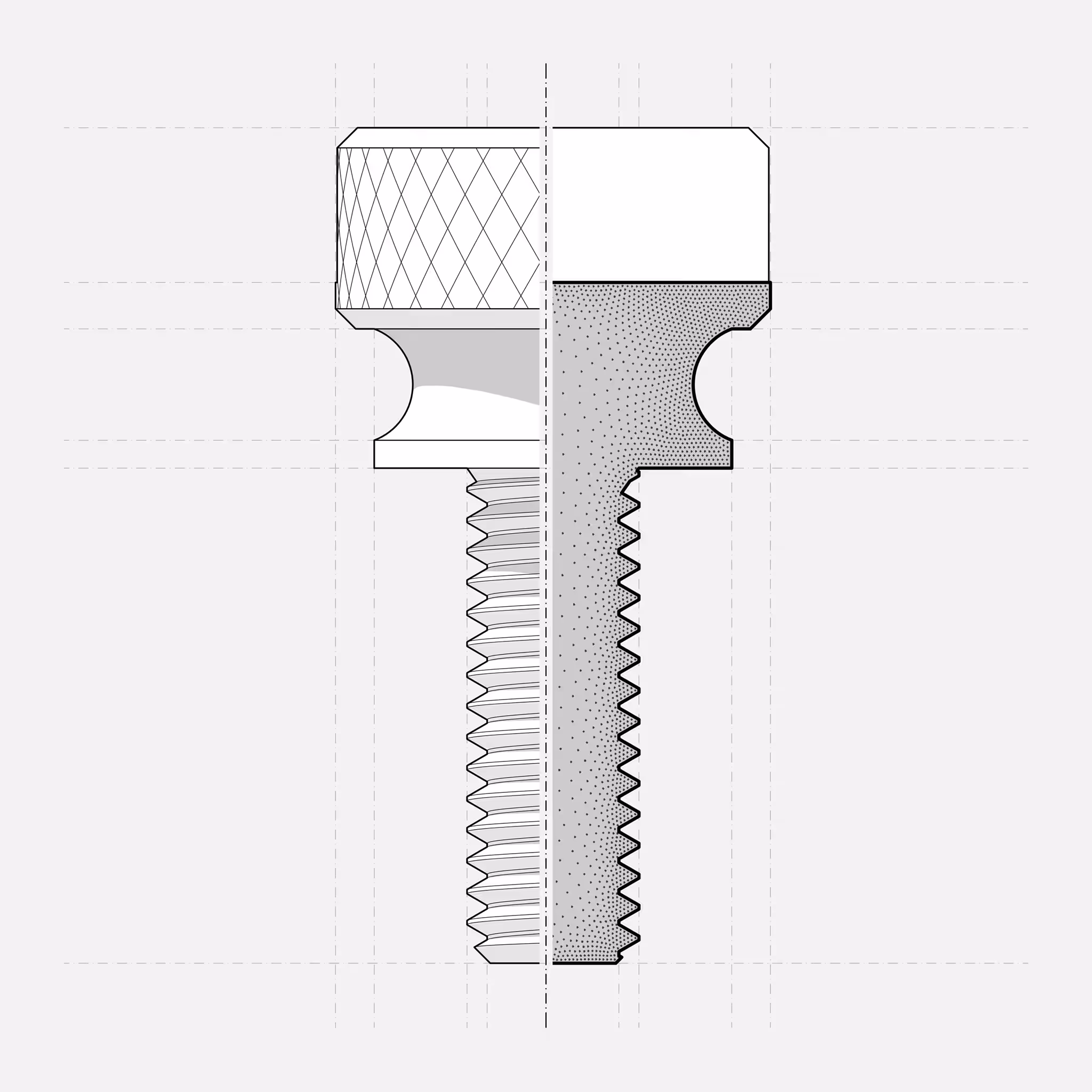 Slotted Flared-Collar Knurled-Head Thumb Screw M6×16