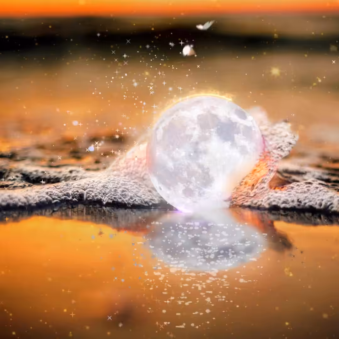 The Rare Pearl Moon with Motion