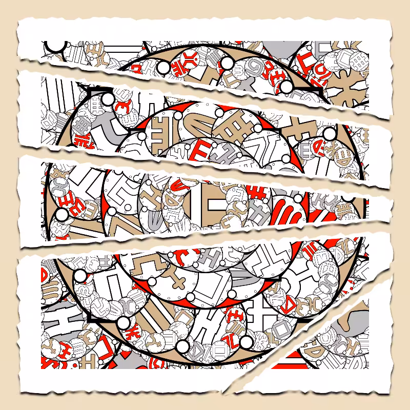 Fractals and fractures -"Alphabetic Signs" #3
