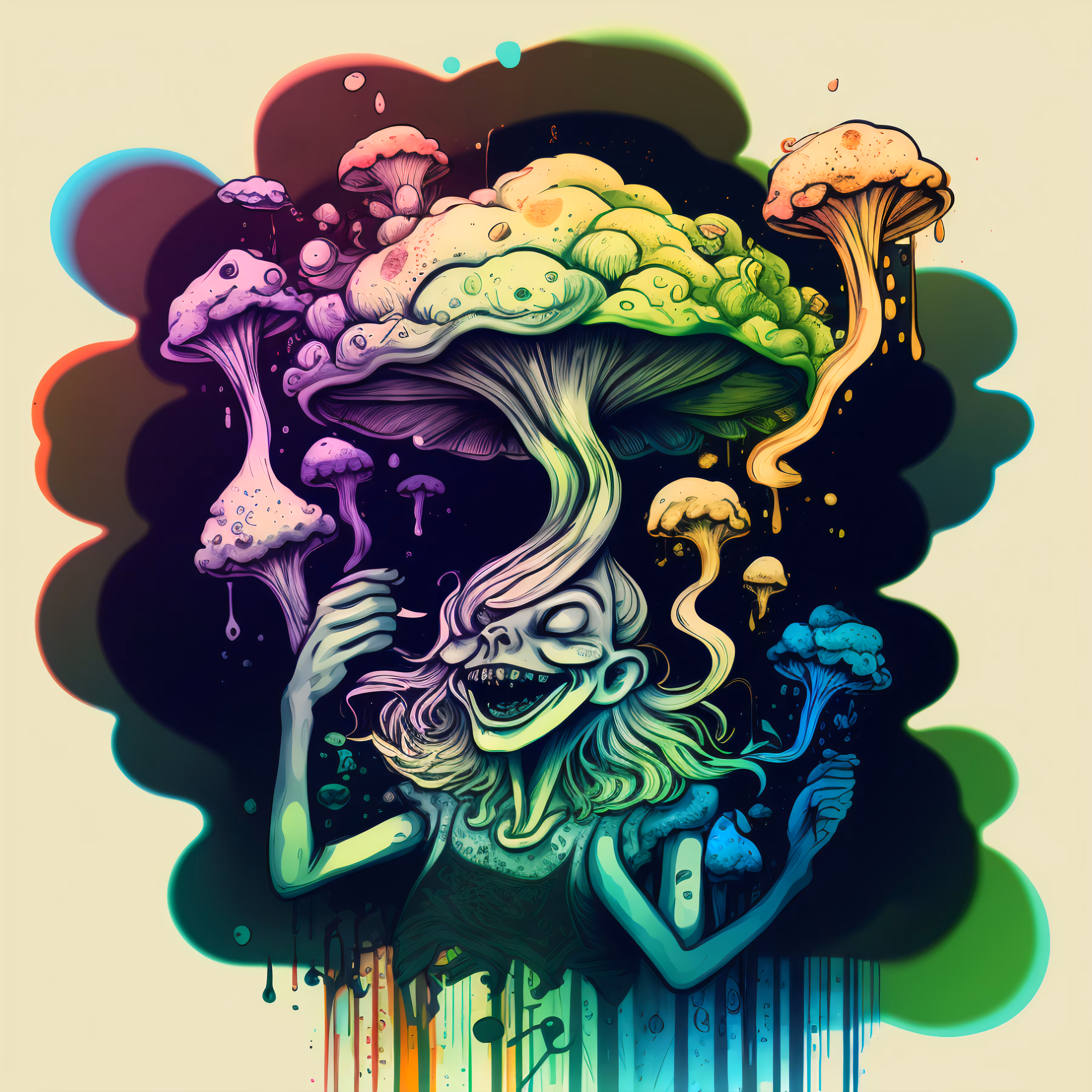 Digital Waterpainting: Elfie Mushroom #25