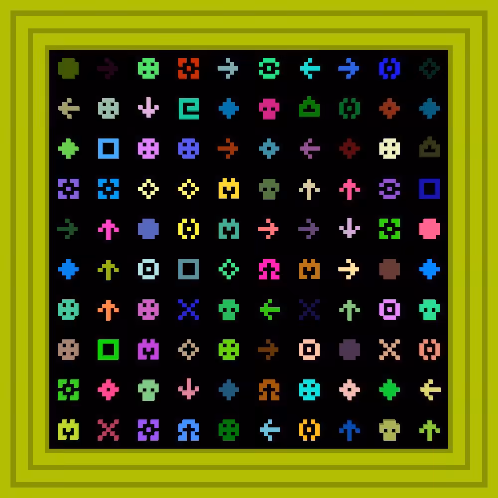 One fish two fish red fish blue fish :: Procedural Symbols #58/1000