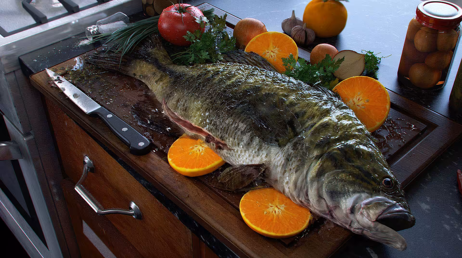 Cooking a fish