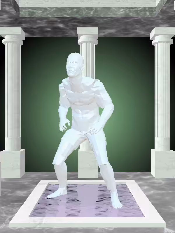 HeavenComputer: The Fragmented Kicking Light Blue Man #4074