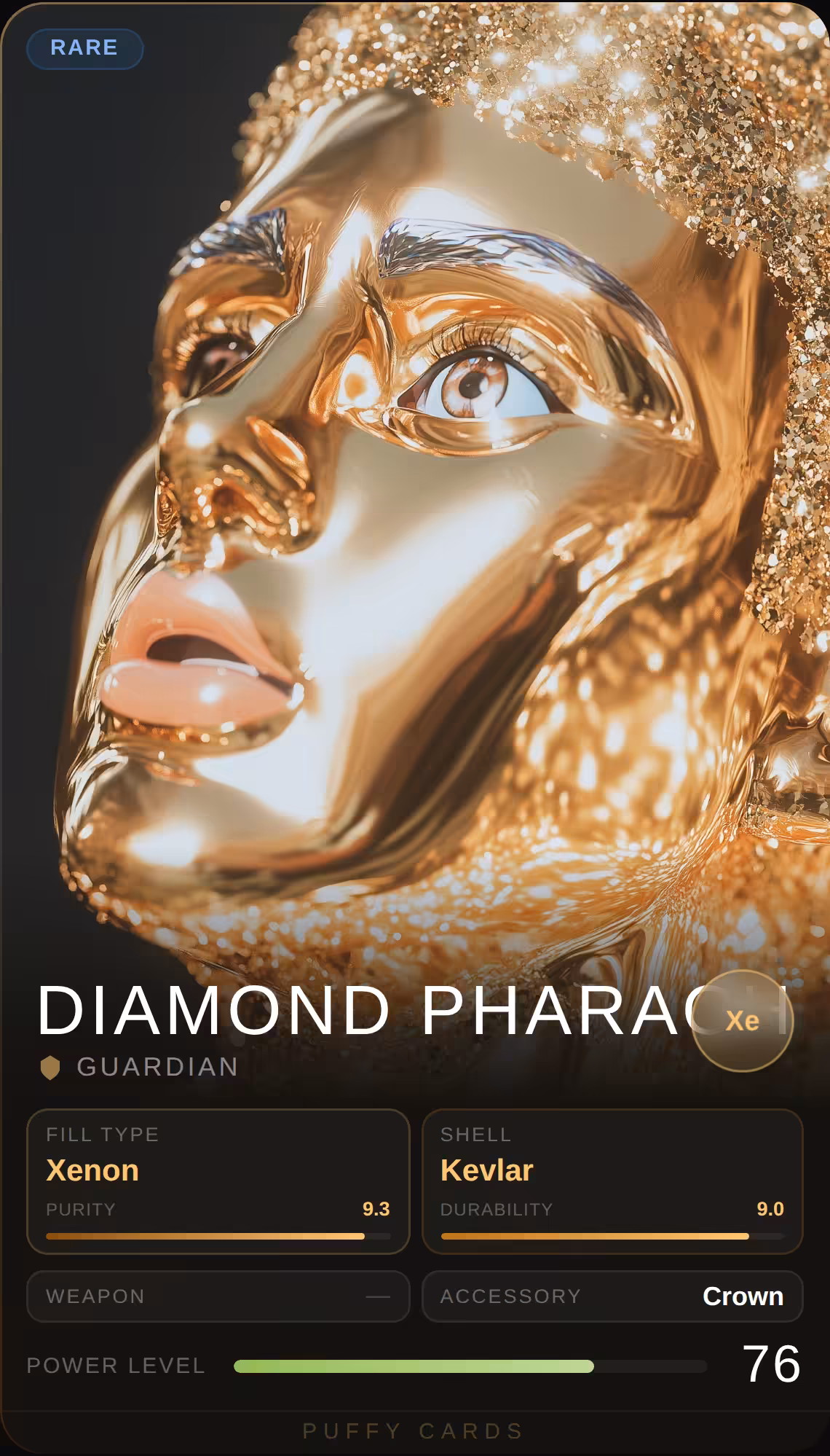 Puffy Cards: Diamond Pharaoh