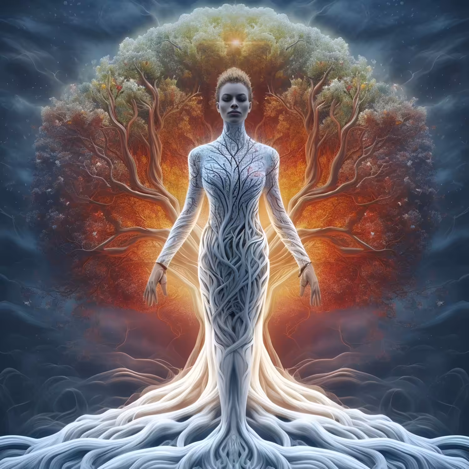 Metamorphosis in flowing roots 