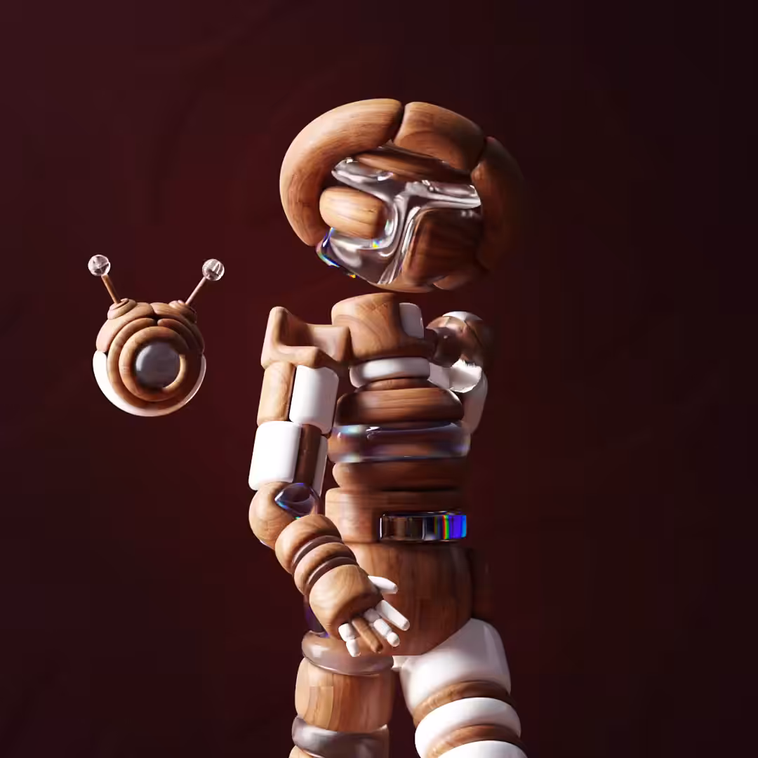 Robot & his Drone - Wood Edition