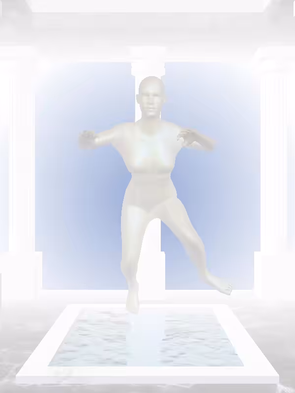 HeavenComputer: The Fading Treading Water Olive Rust Woman #4257