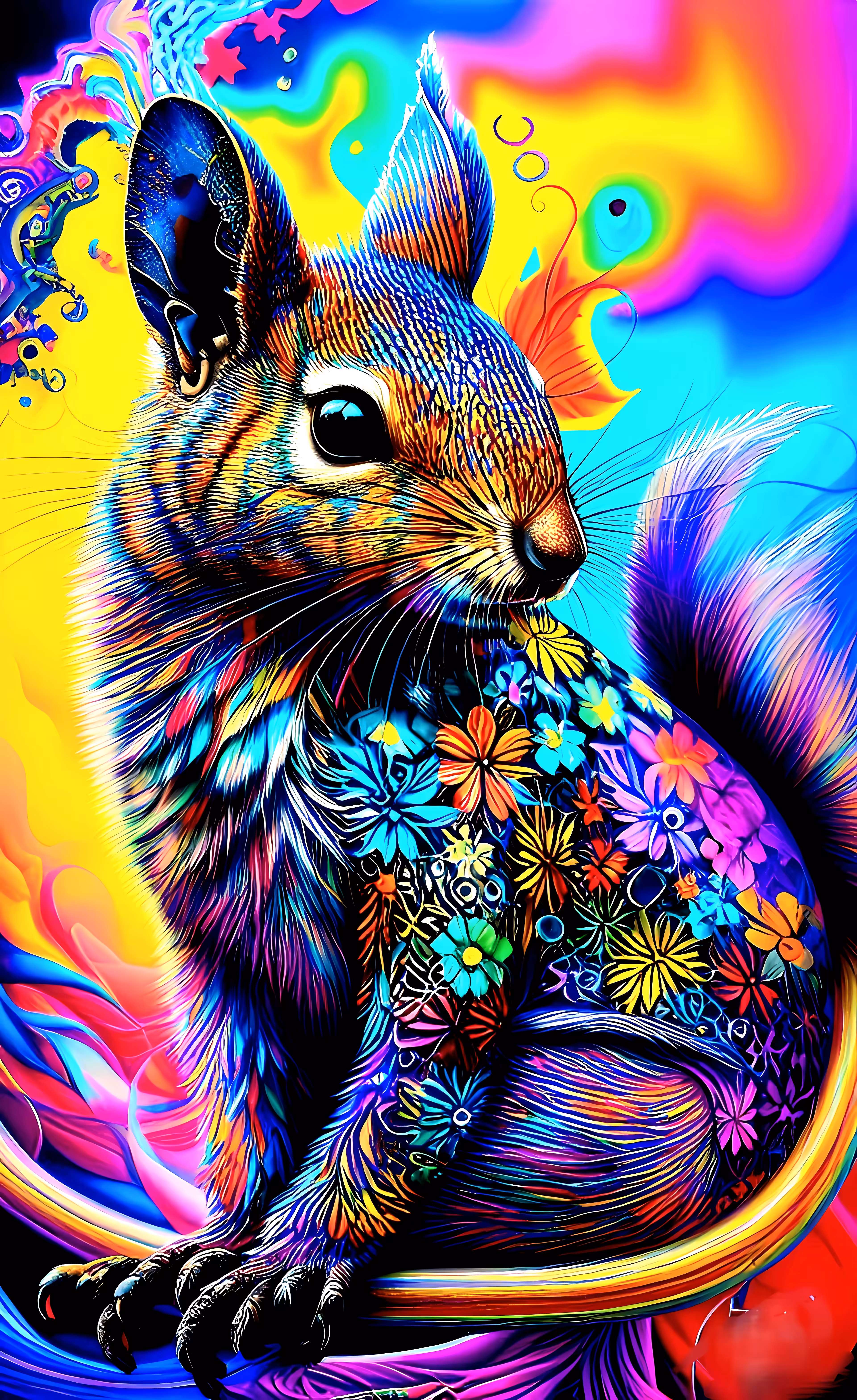 Squirrel in Full Bloom