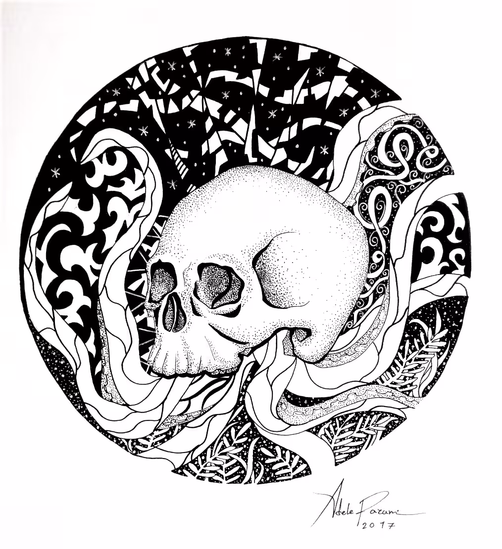 skull and octopus design