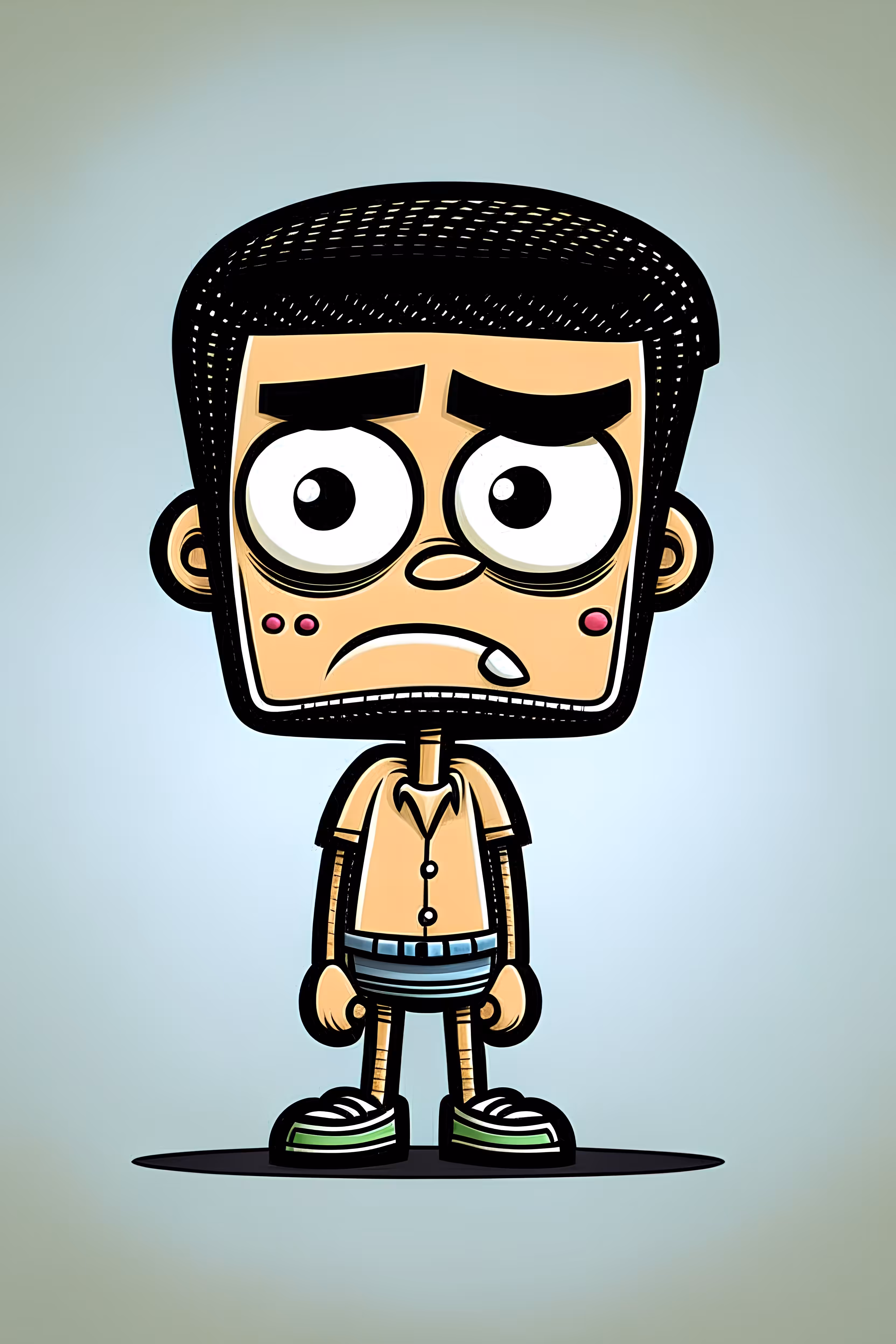 Sad cartoon character
