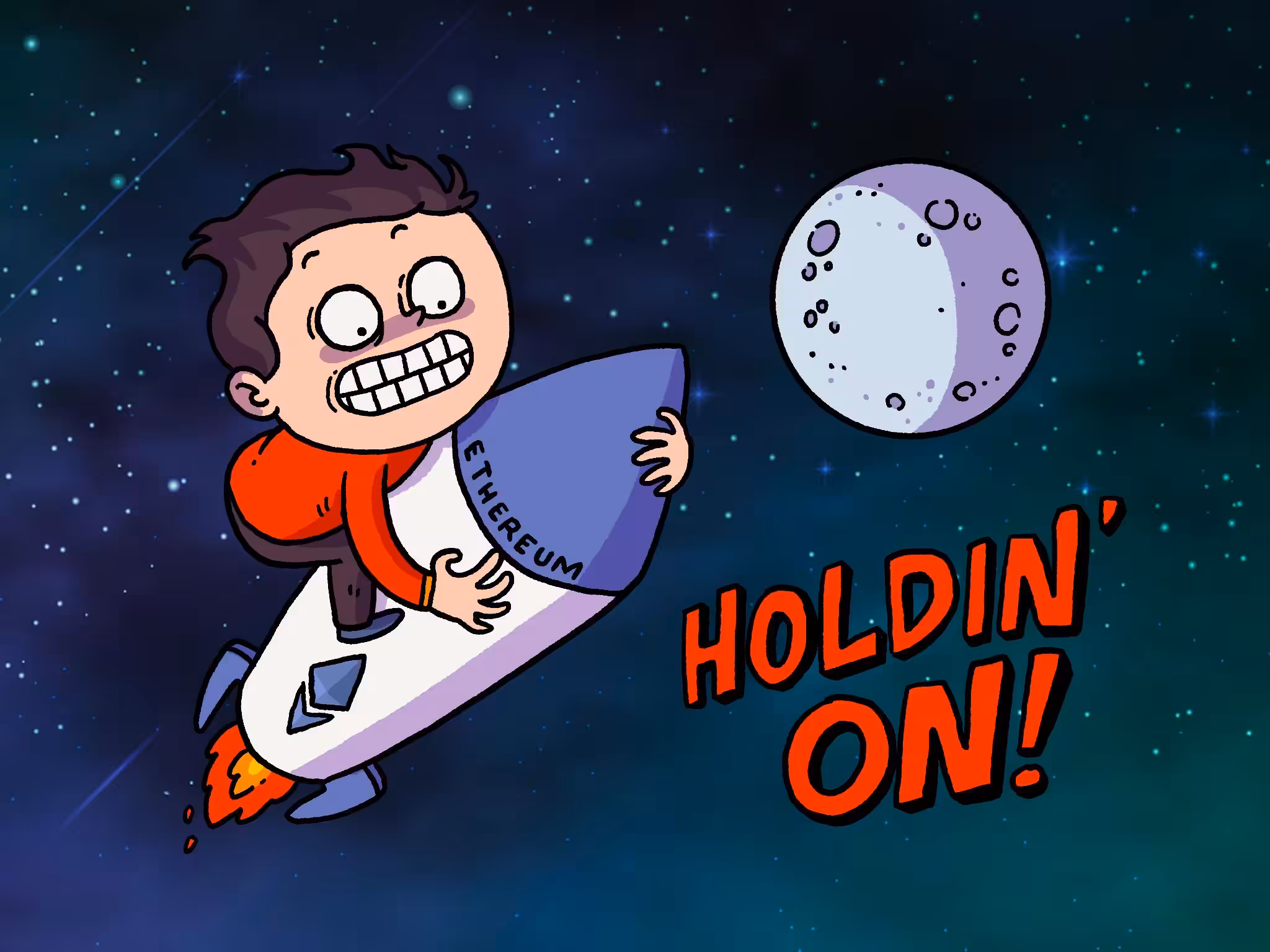 Etherean Riding Rocket To The Moon
