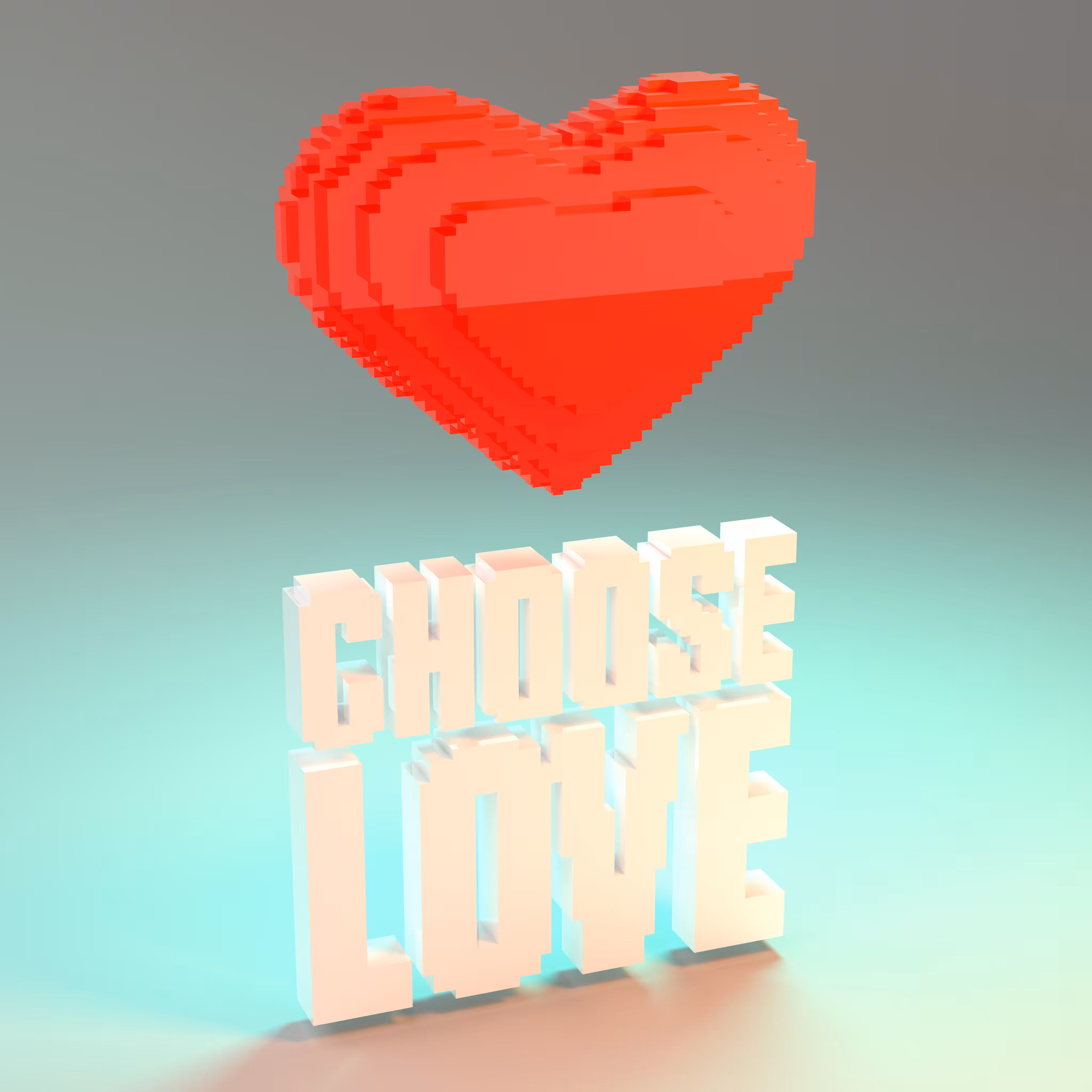 Choose Love Voxel Art
