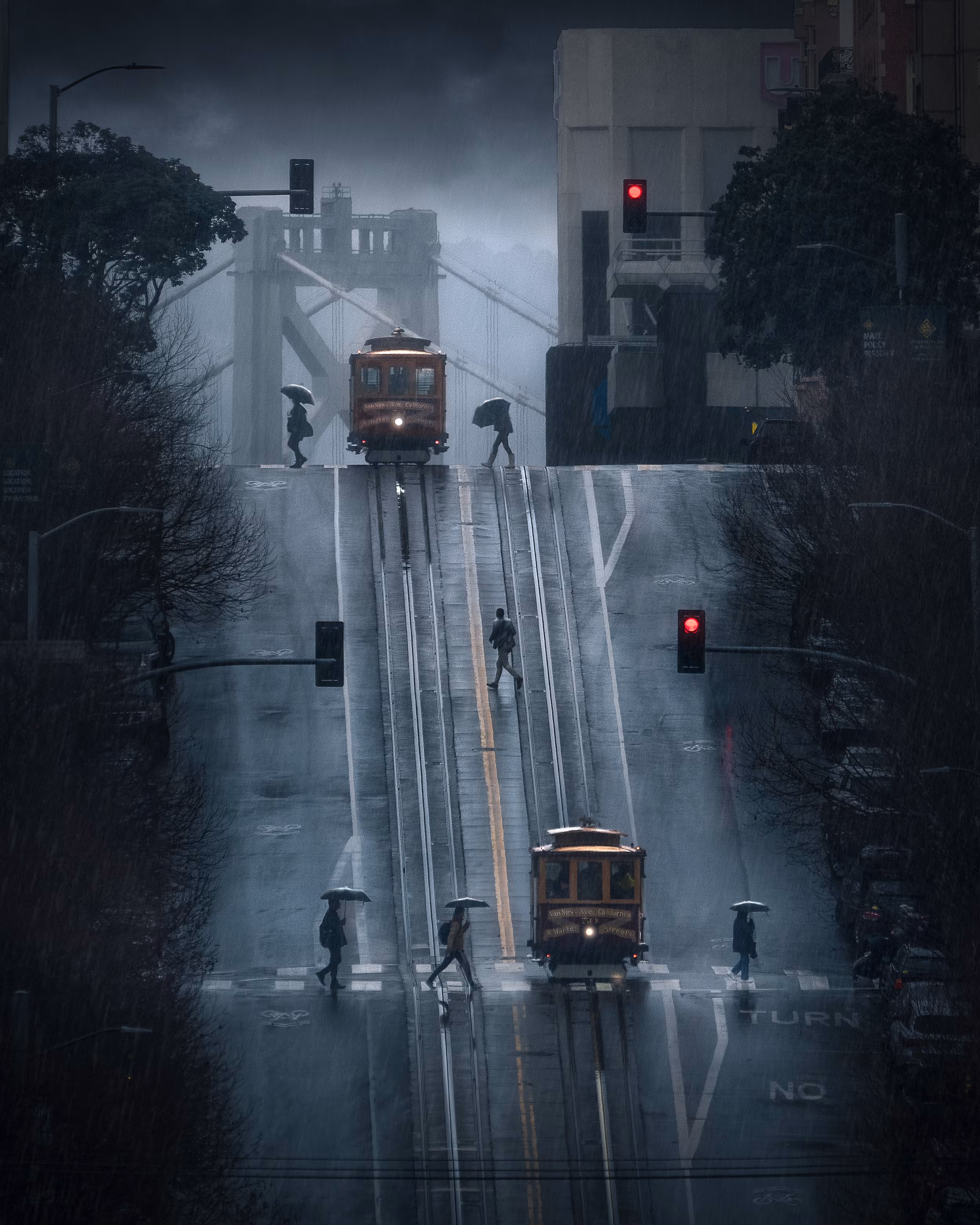 A Rainy Day on California Street