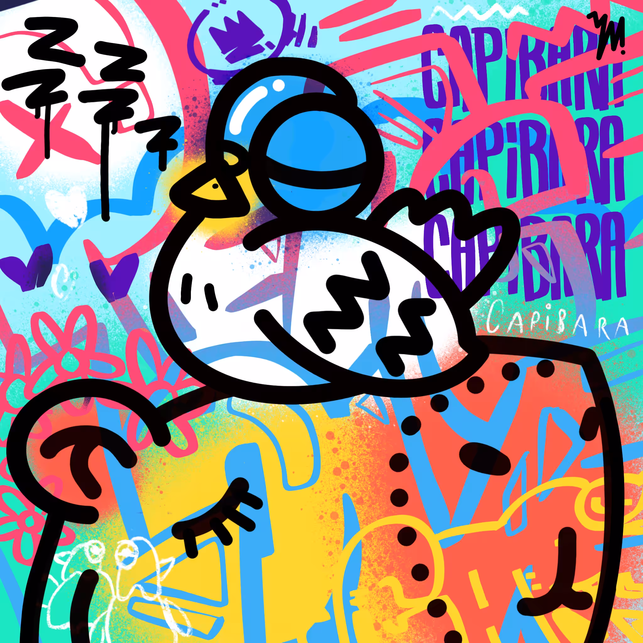 Peace & Love (capibara and palometa)