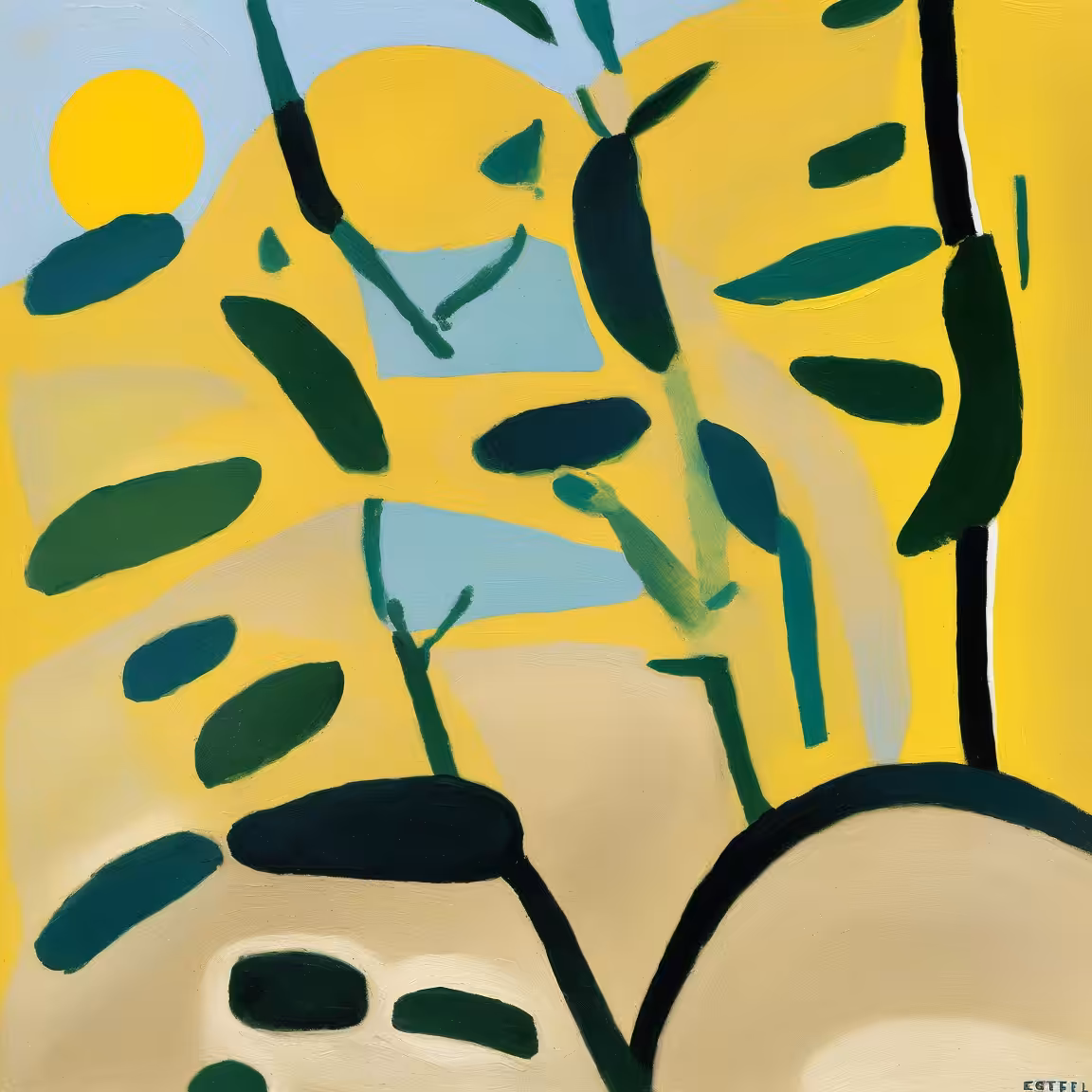 Elemental effortless study of semi-abstract natural landscapes #38
