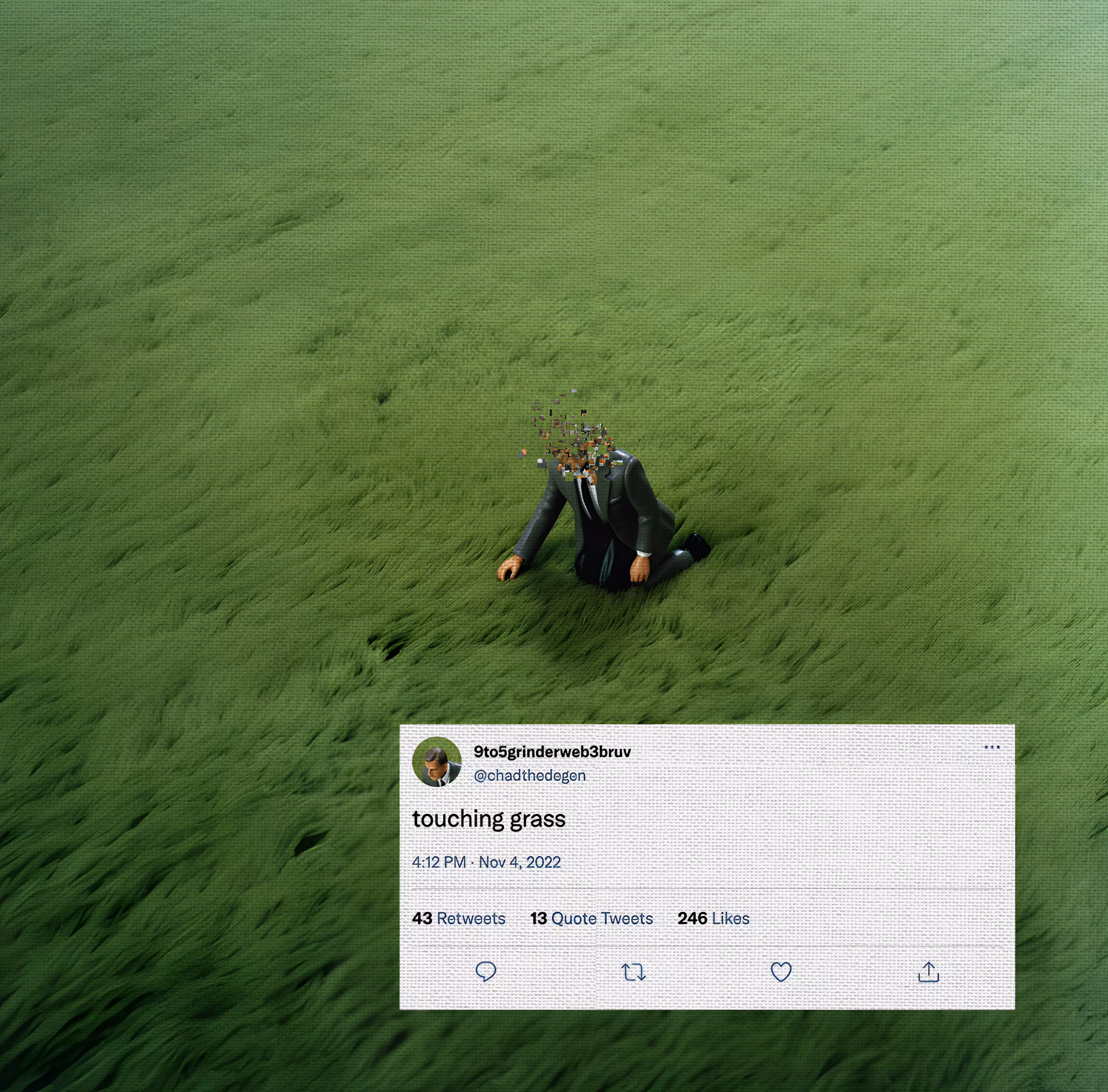 touching grass