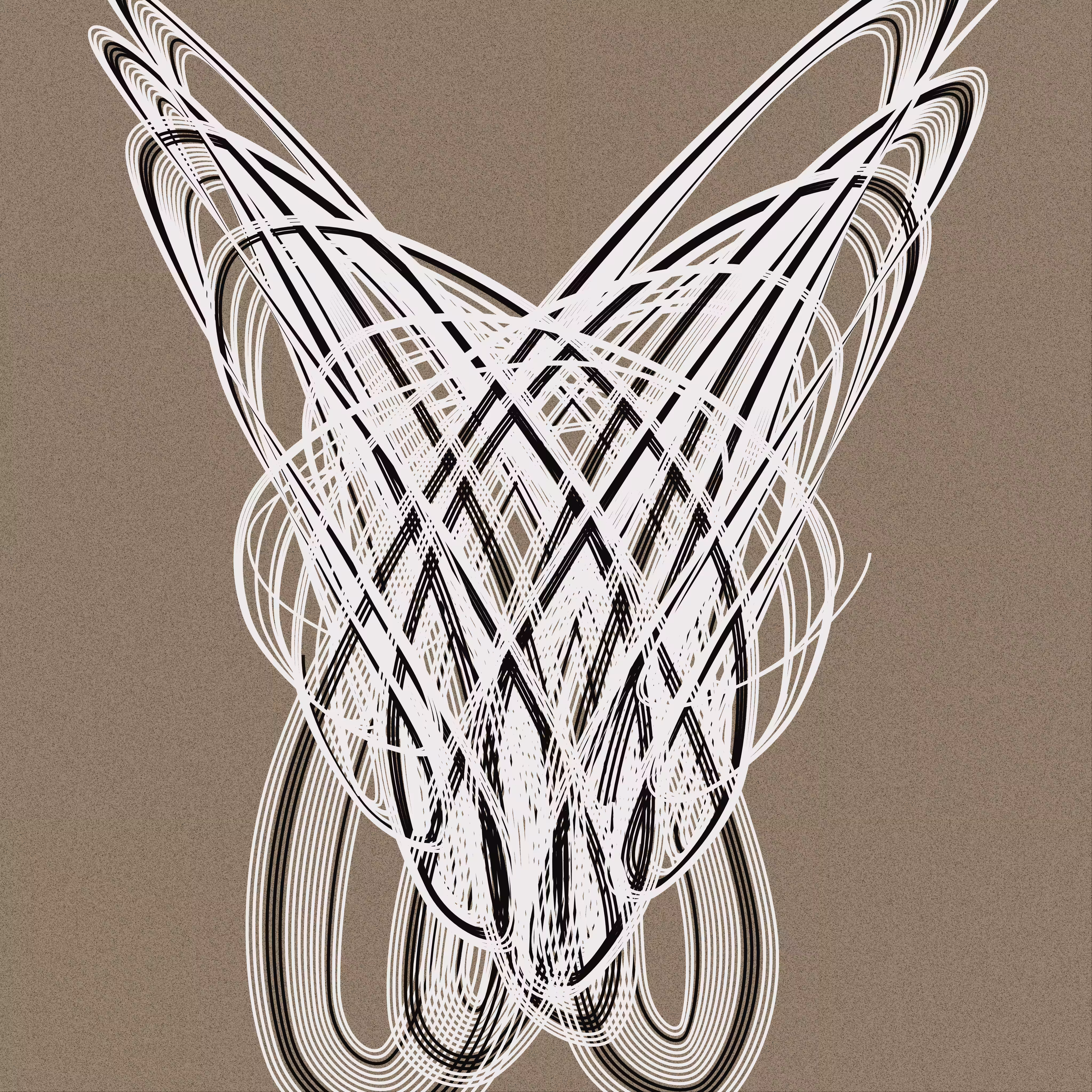 Harmonograph Black & White Twine No. 6