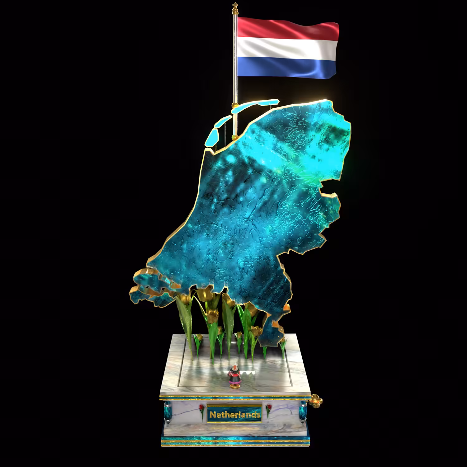 #12 Netherlands. Blue Zircon