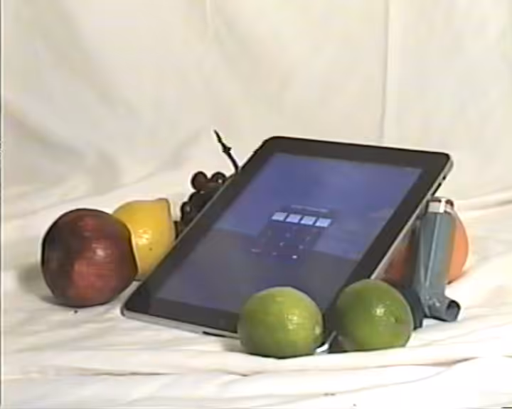 Still Life (iPad 1st Gen with Fruit and Inhaler), 2015
