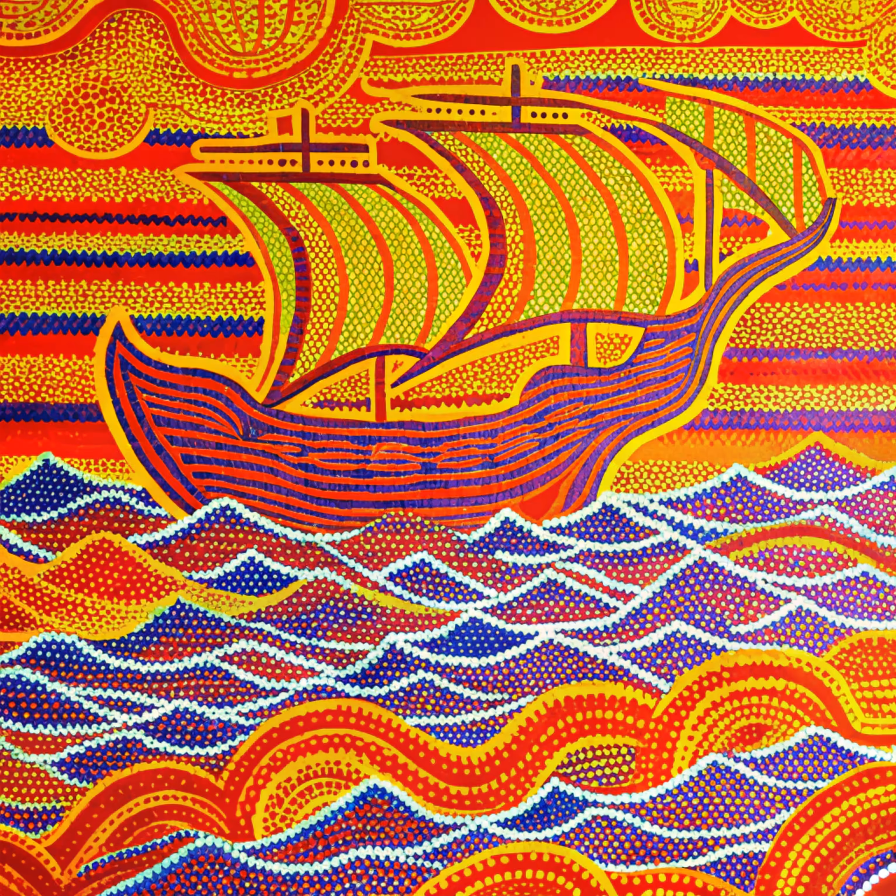 A ship in a stormy sea
