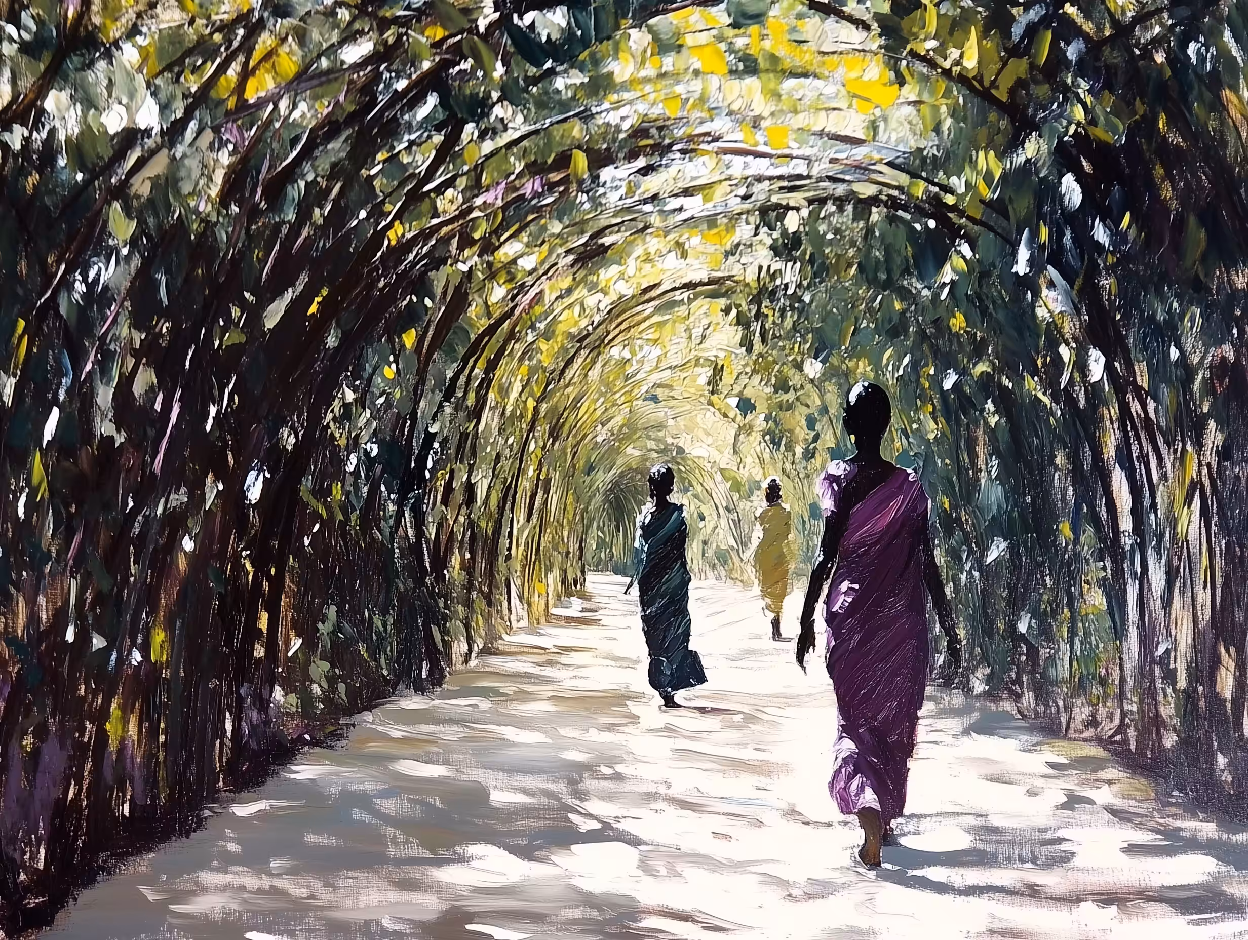 into the grove