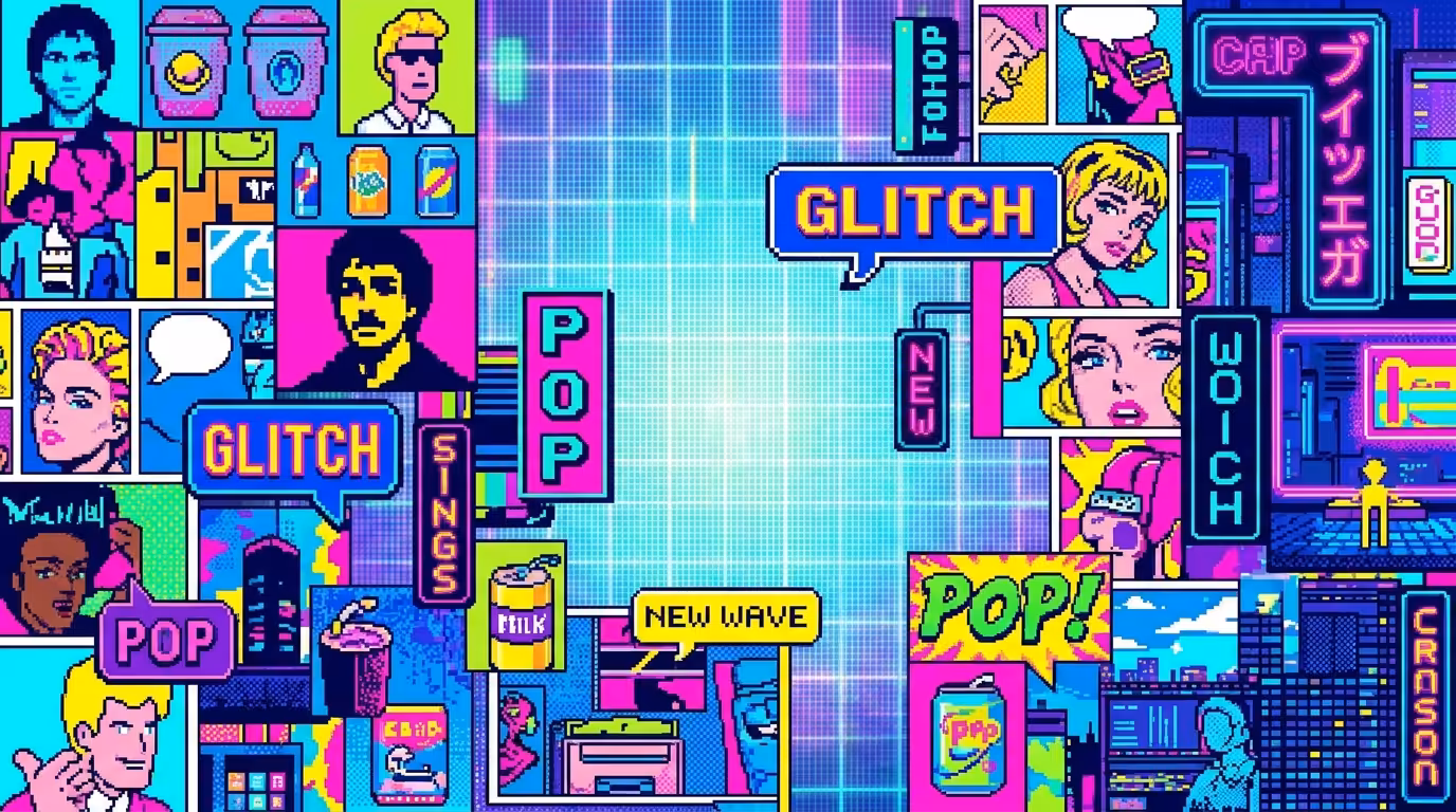 Pixel Neo-Pop Collage