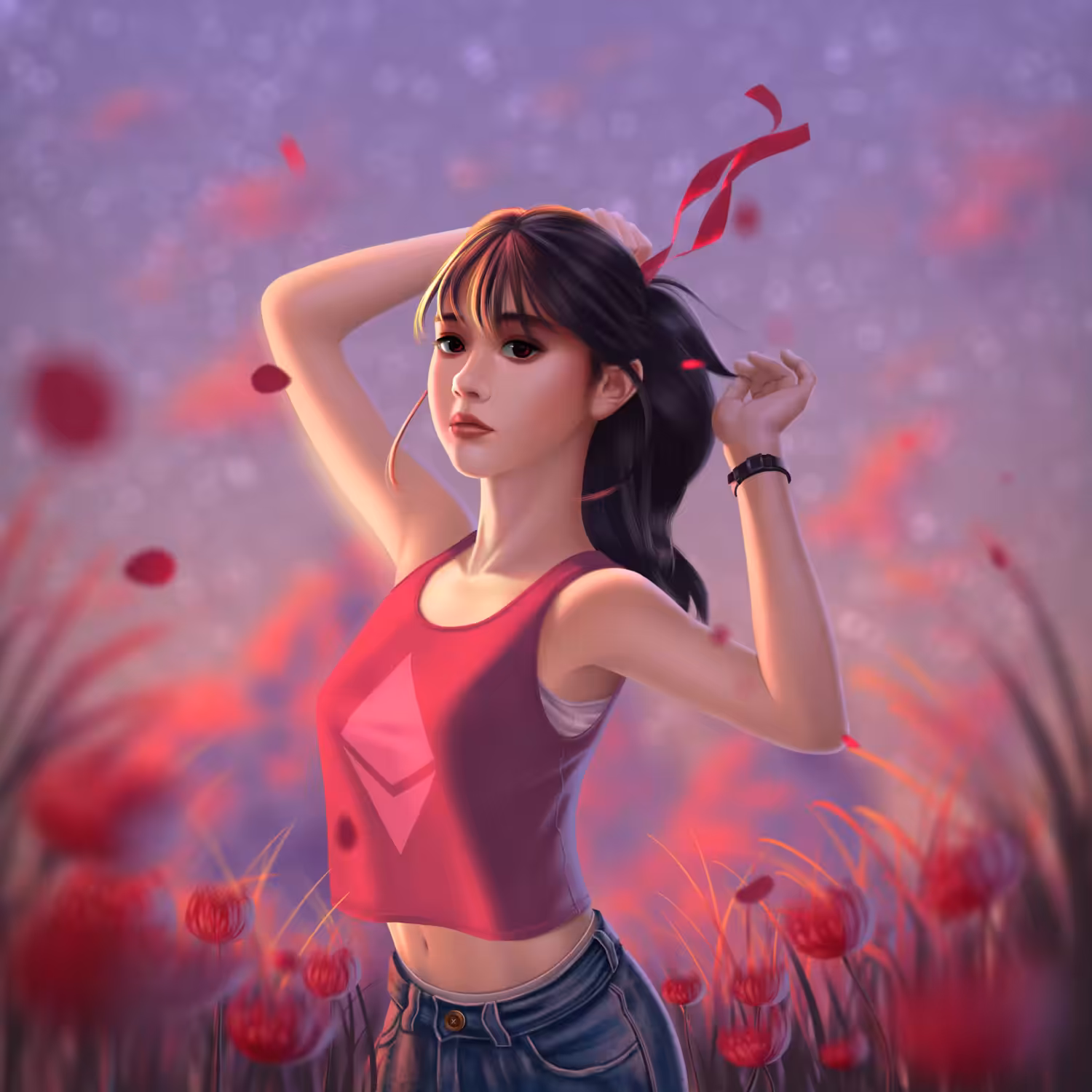 Girls and Lights: Sunset Red