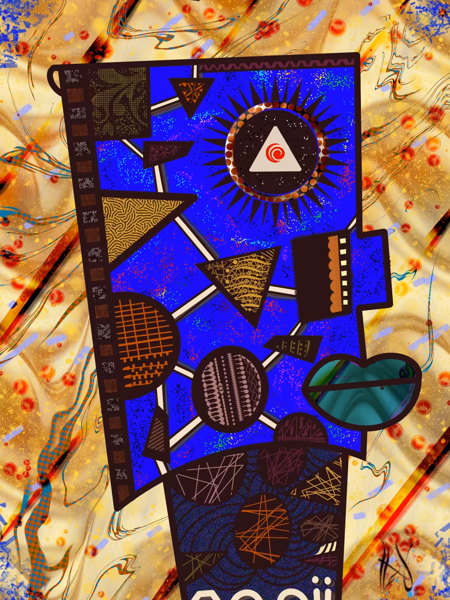 Celestial Network in Blue and Gold 