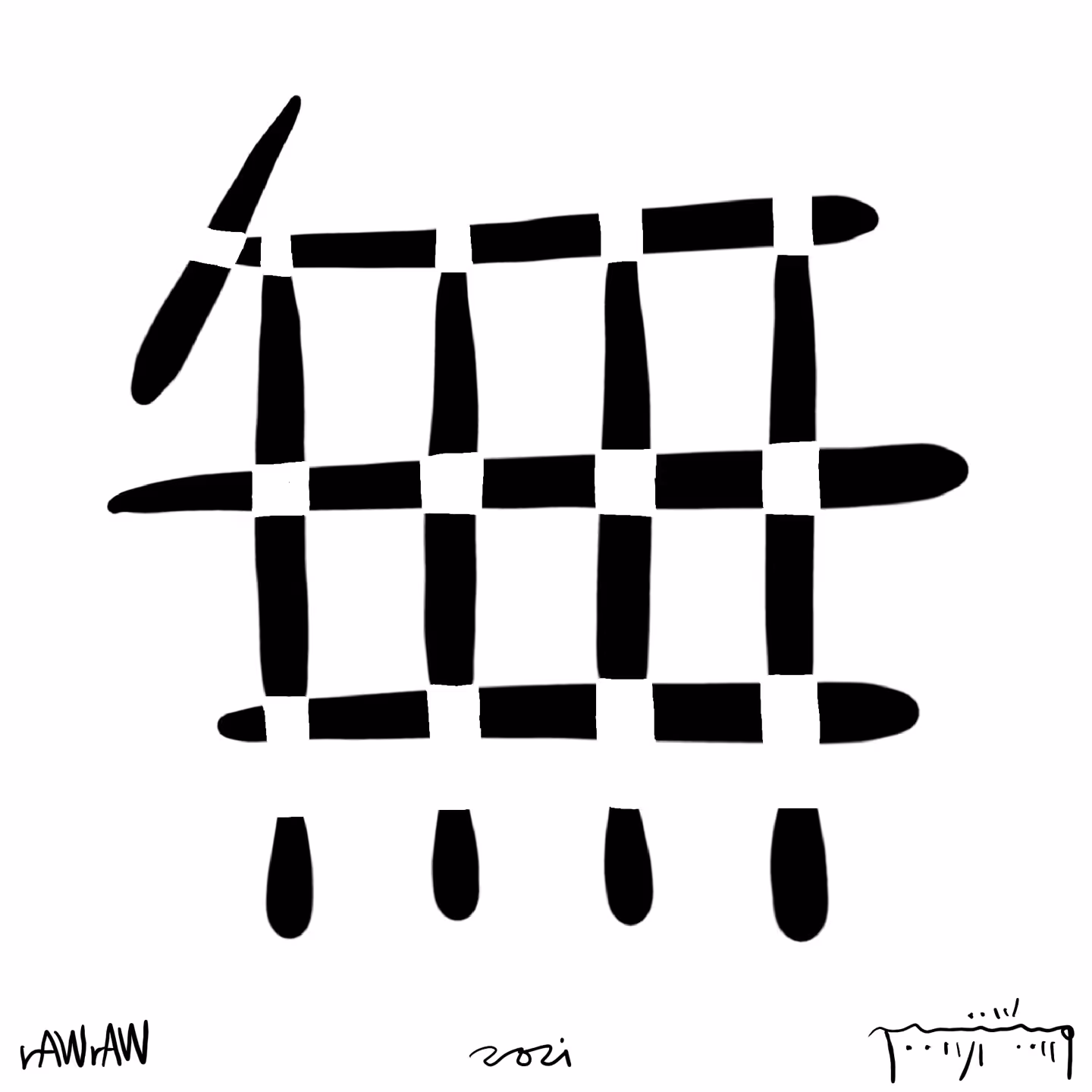 rAWrAW font #1 - 無 - 무 - Nothingness