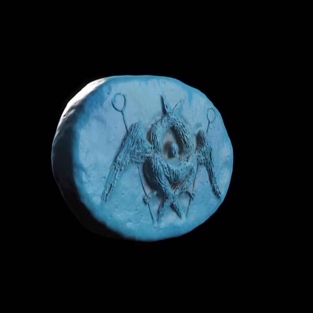 Faience Angel with two scepters