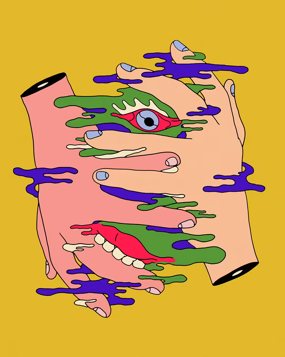Living Hand to Teeth