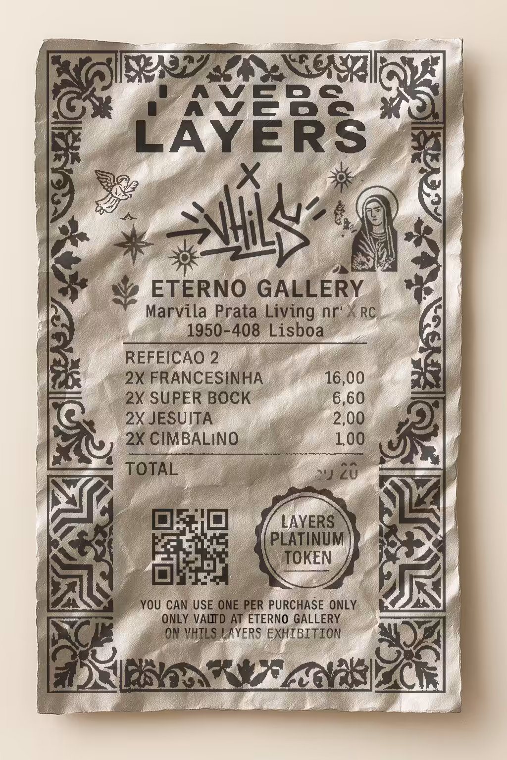 Layers x Vhils - Platinum Token - Porto
