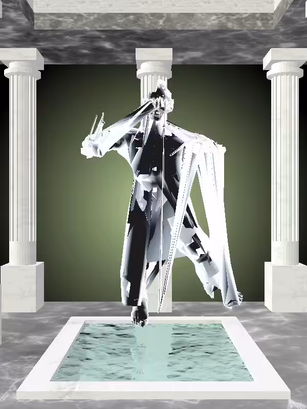 HeavenComputer: The Treading Water Luminescent Chrome Woman #44