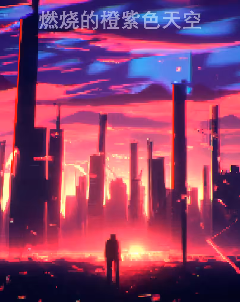 Burning orange purple sky