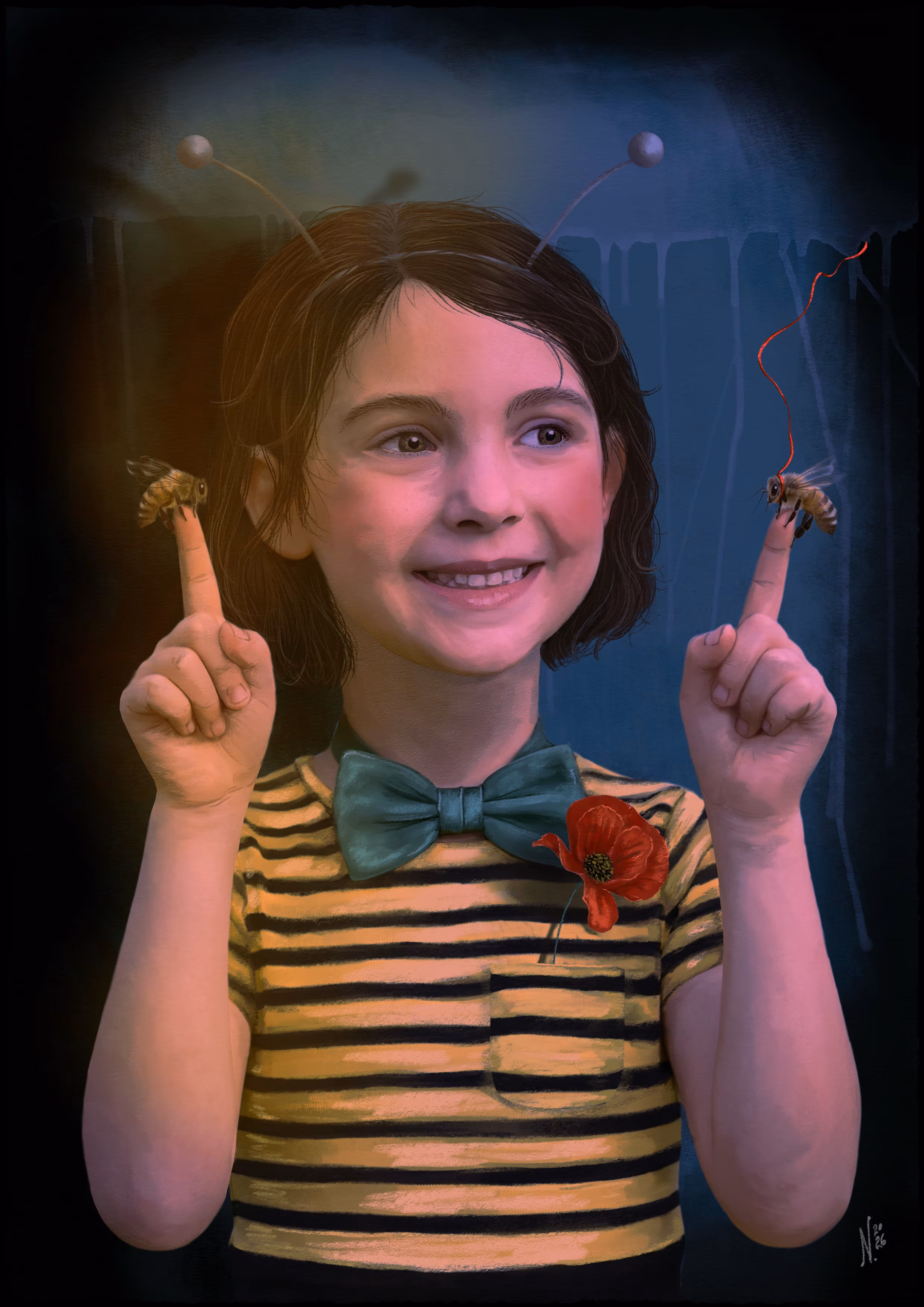 RED THREADS: The Bee girl
