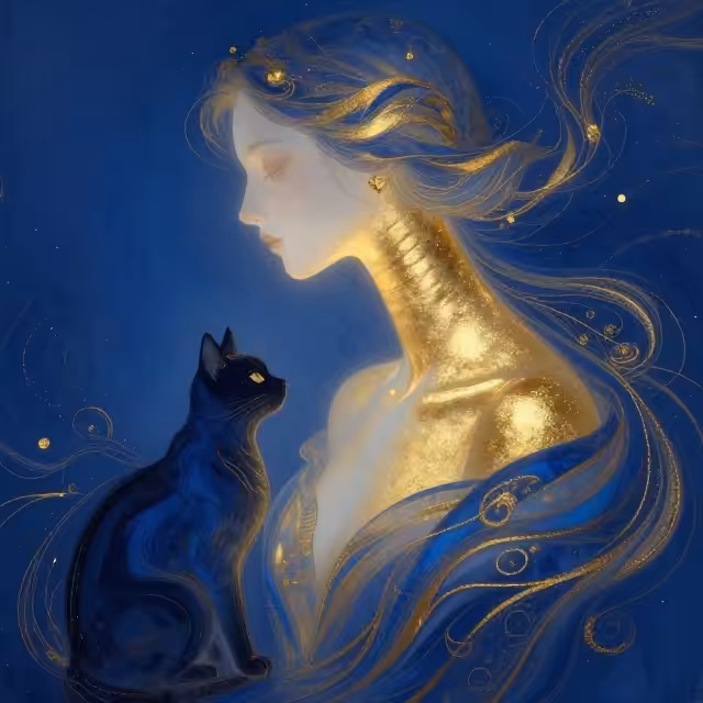 cat and dream girl
