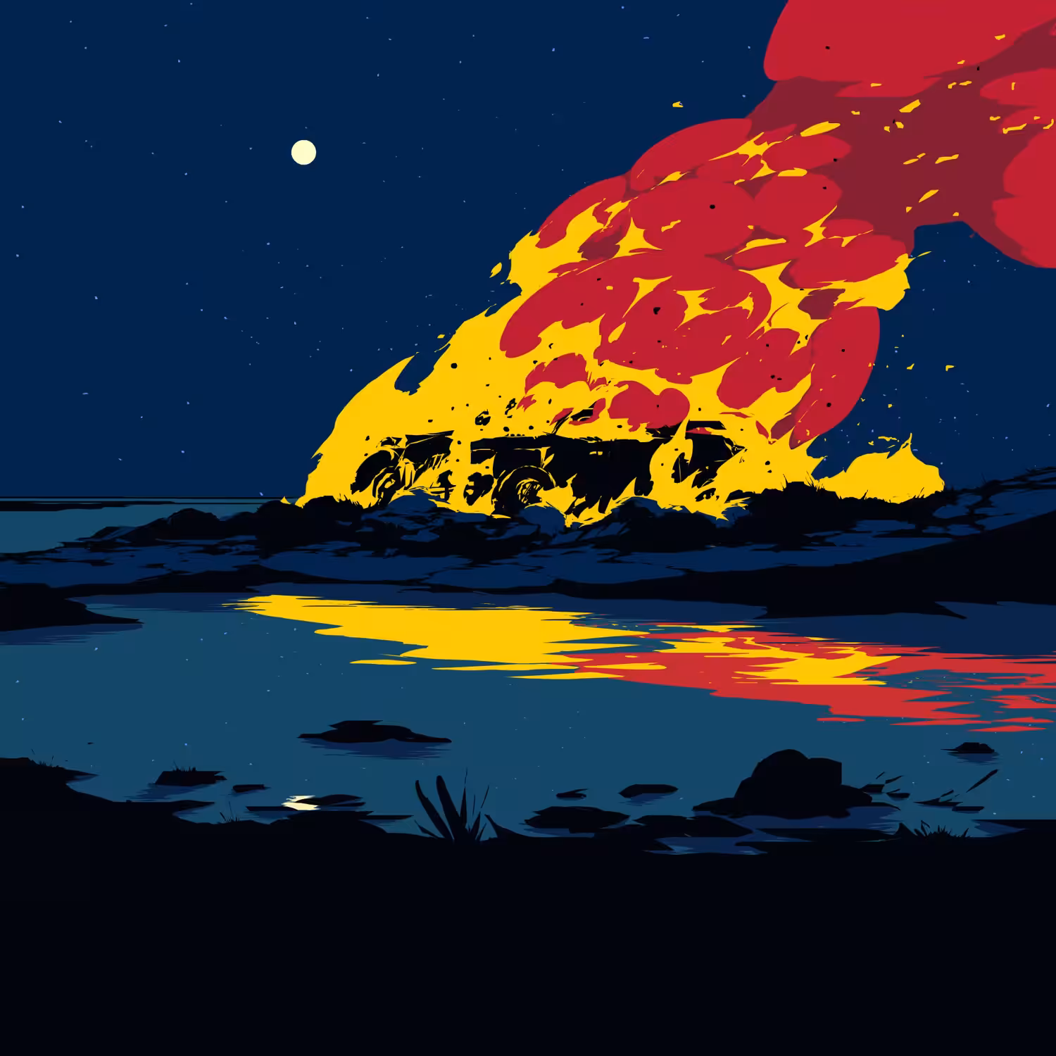 The burning car 02