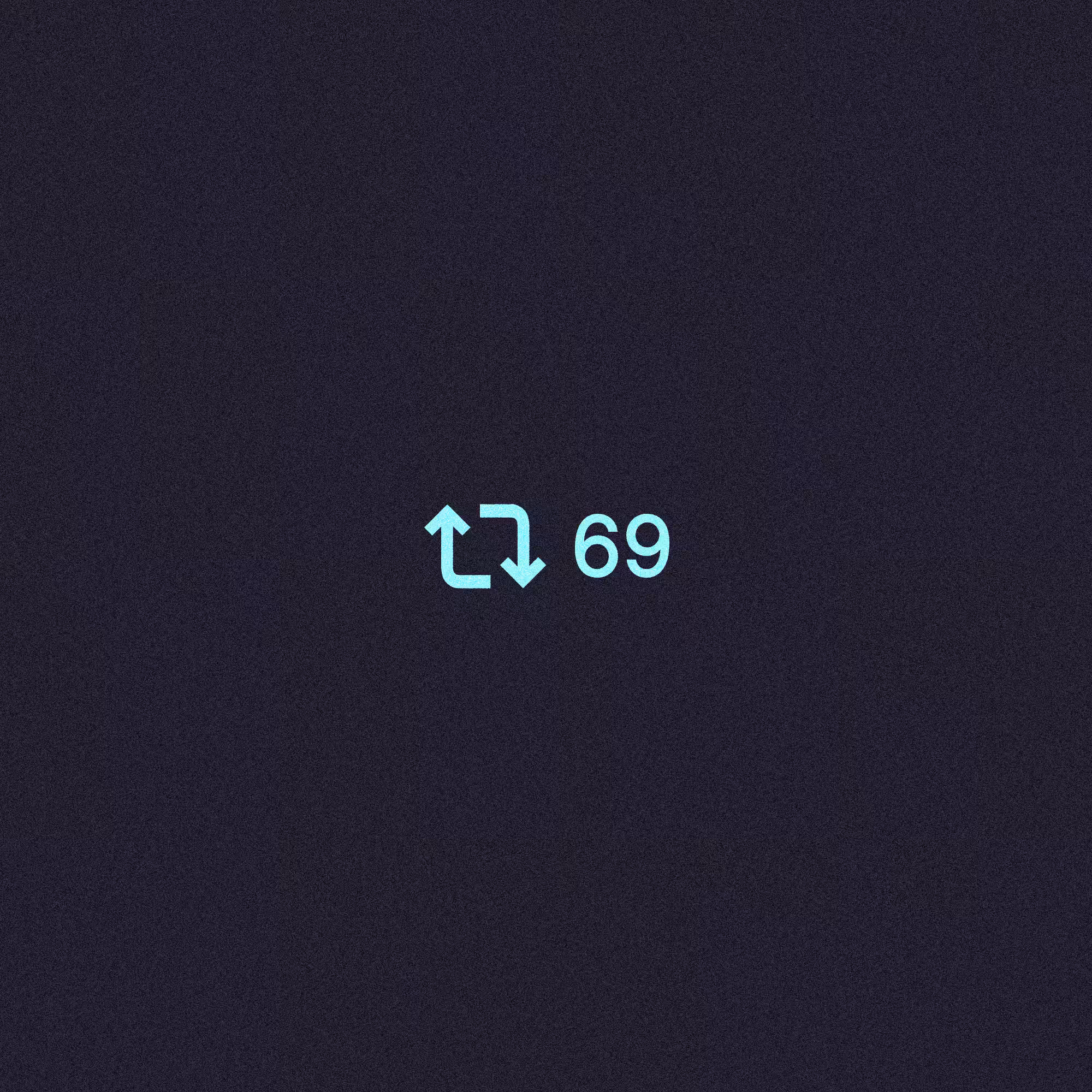 69 retweets with noise level at 69